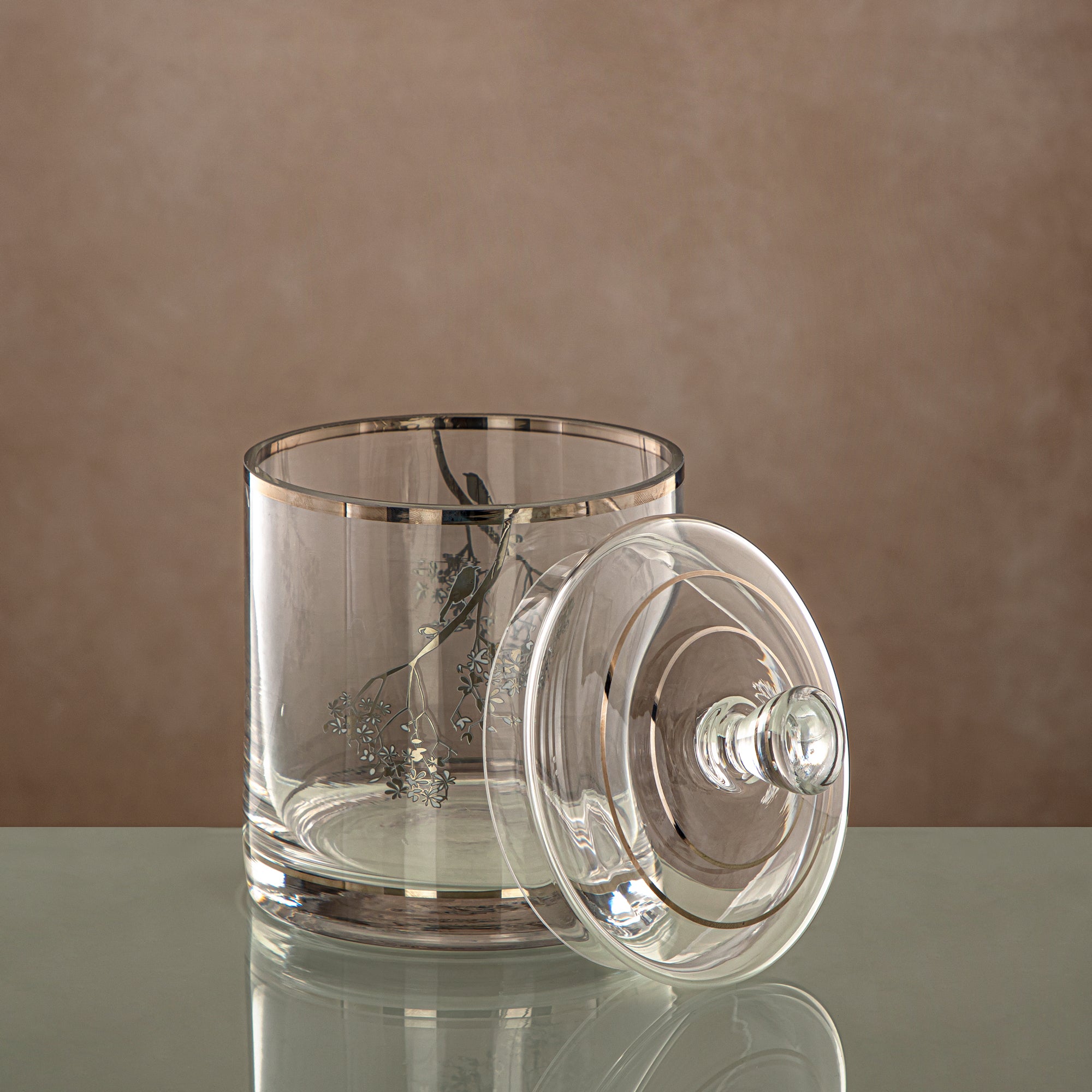 Almarjan Candy Bowl Clear & silver 900ML (0194T-XQZT-SIL) Gatherings, special occasions, Ramadan, eid