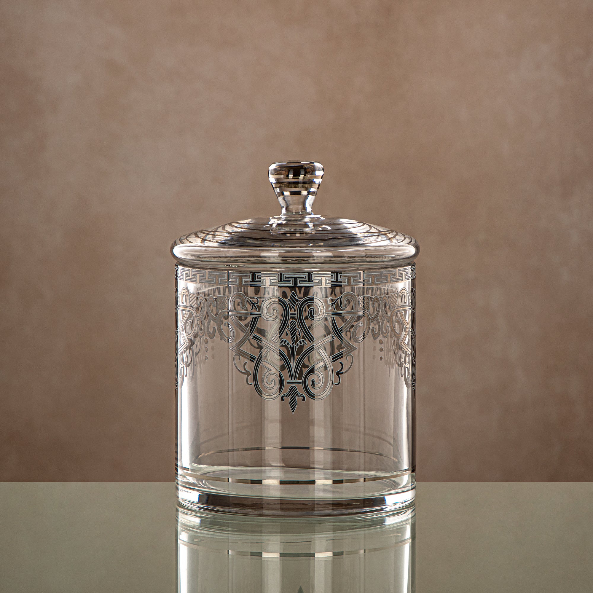 Almarjan Candy Bowl Clear & silver 900ML (0194T-YCS-SIL) Gatherings, special occasions, Ramadan, eid