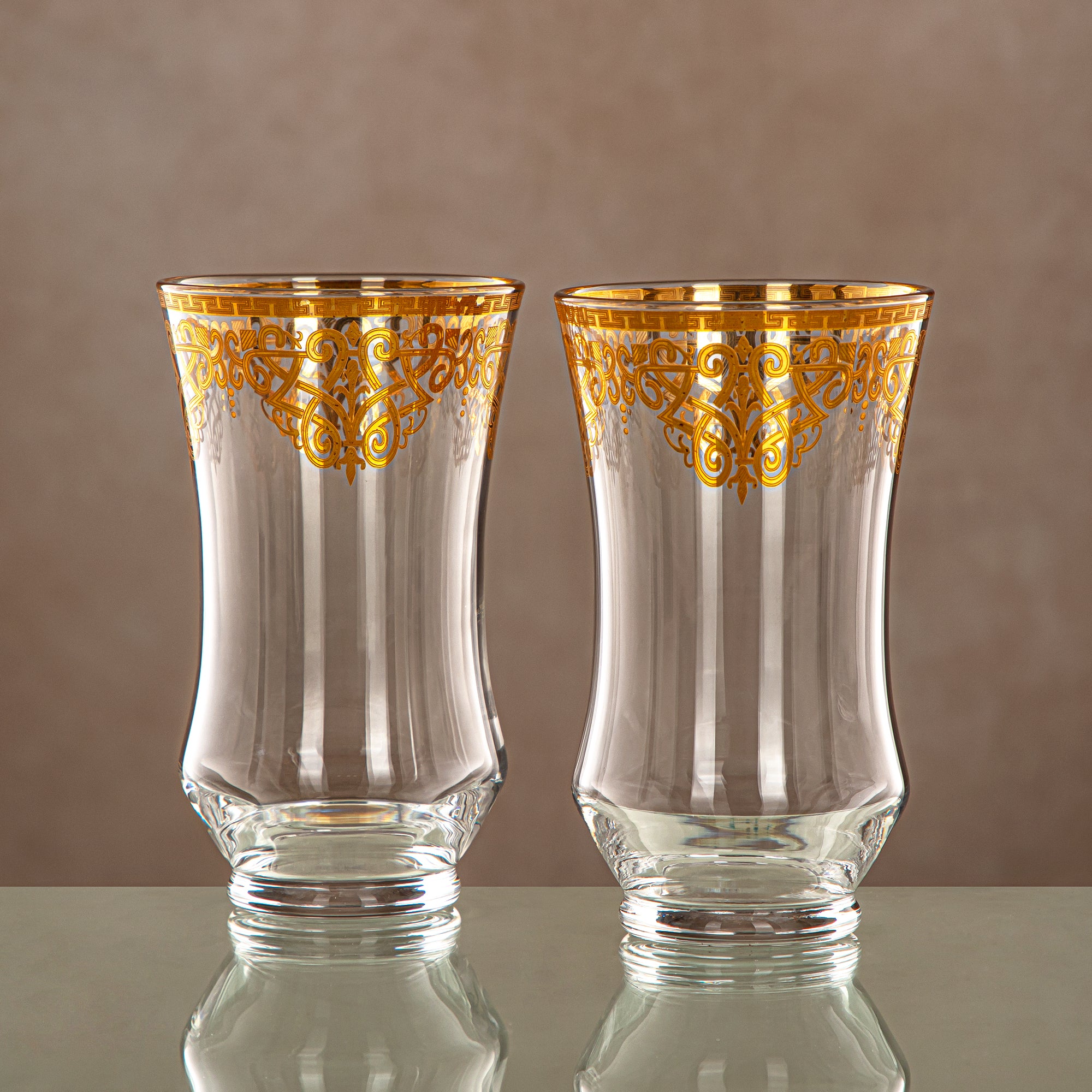 Almarjan Water Tumbler Clear & Gold 6 pieces (1152B-YCS-GLD) Gatherings, special occasions, Ramadan, eid
