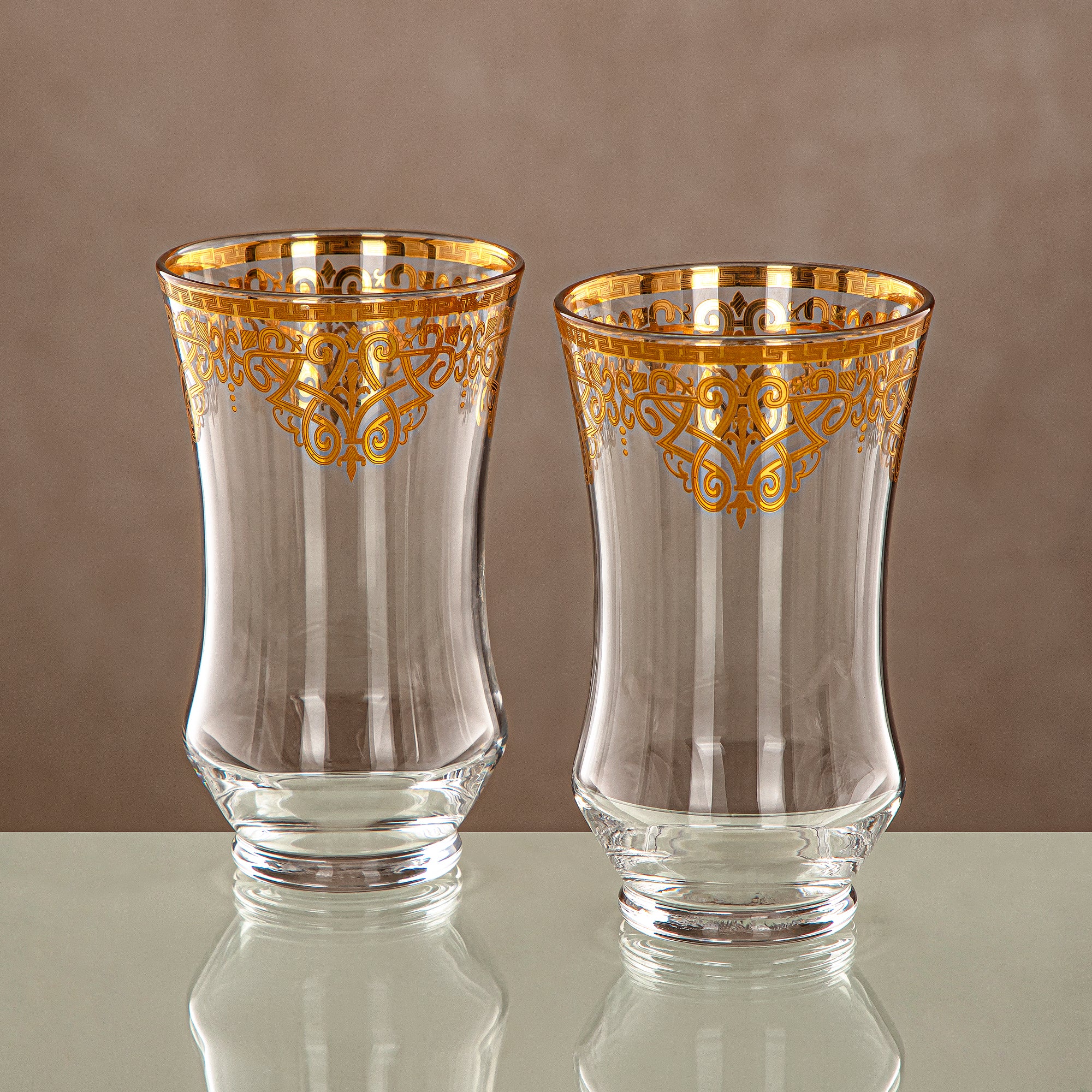 Almarjan Water Tumbler Clear & Gold 6 pieces (1152B-YCS-GLD) Gatherings, special occasions, Ramadan, eid
