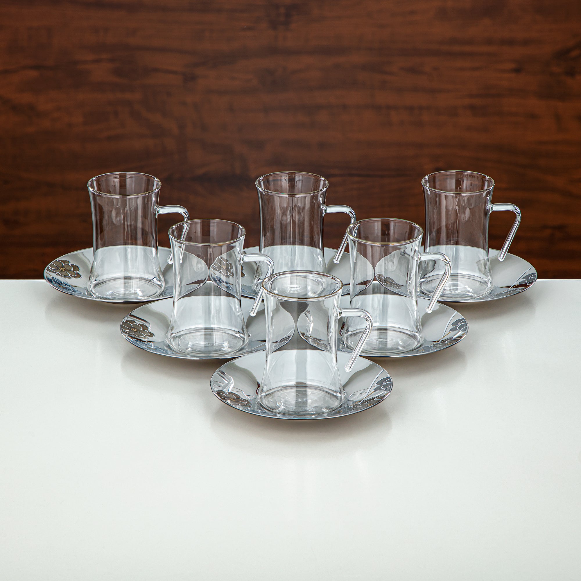 Almarjan Vacuum Flask & Tea Set ABS Silver & Gold 20 Pieces (GOK-S-S-G + 18PCS-12256-1) – Elegant Serving | Ramadan & Gatherings