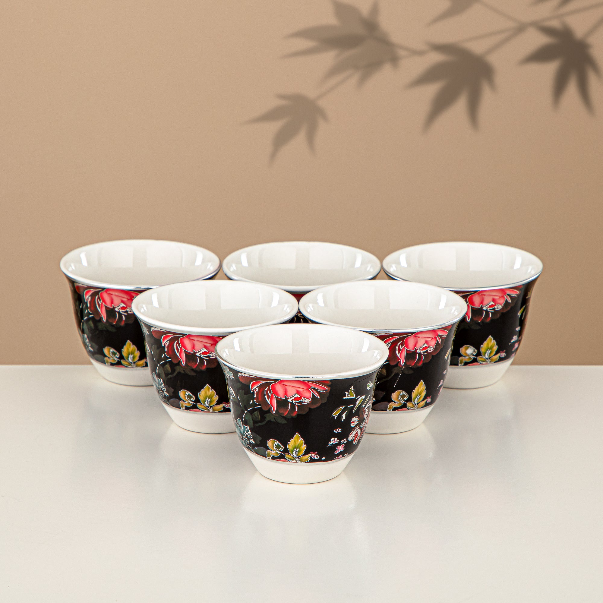 ألمرجان طقم ترامس 24 قطعة، 1 لتر + 1 لتر، مزهر ومطفي فضي (24-JBH-TR-AZ04S) - طقم الشاي والقهوة الكامل