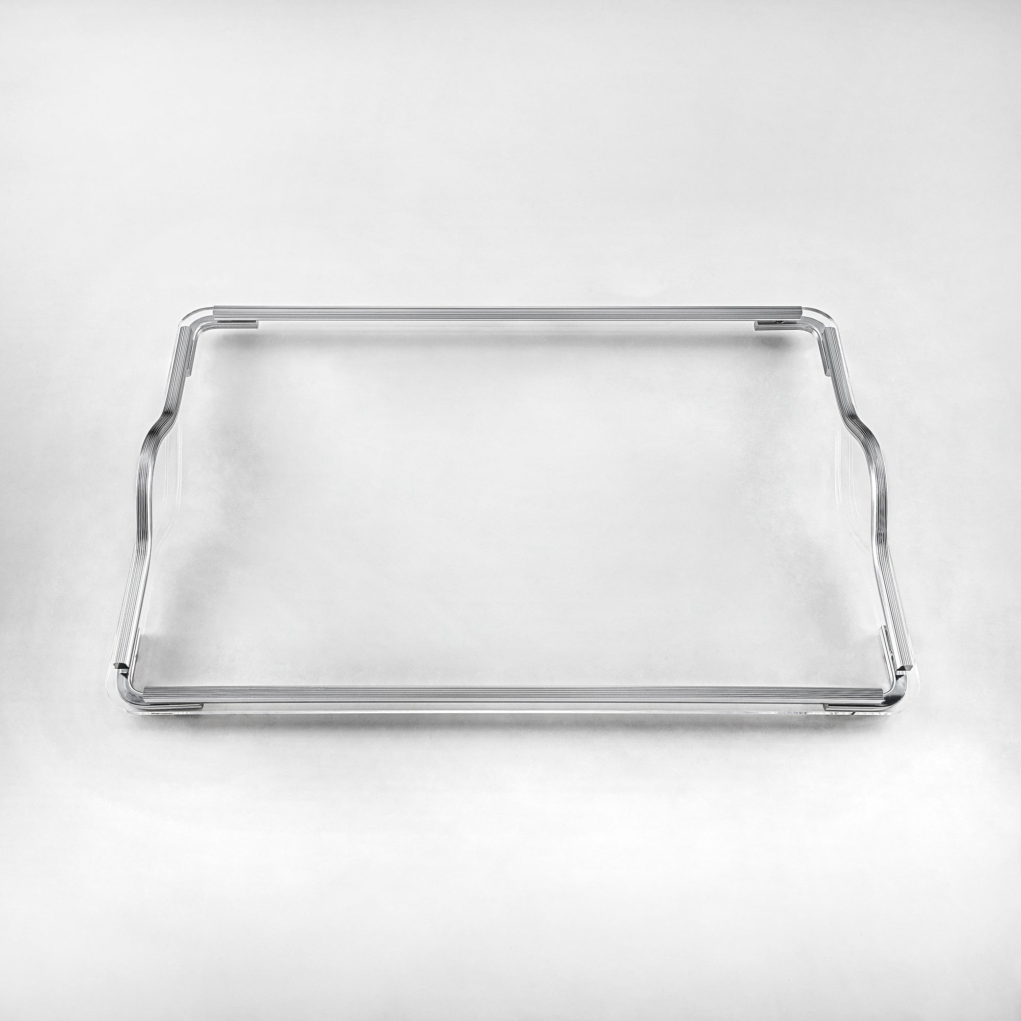 Almarjan Serving Tray, Transparent & Silver (325XL-S) | Ramadan & Special Occasions