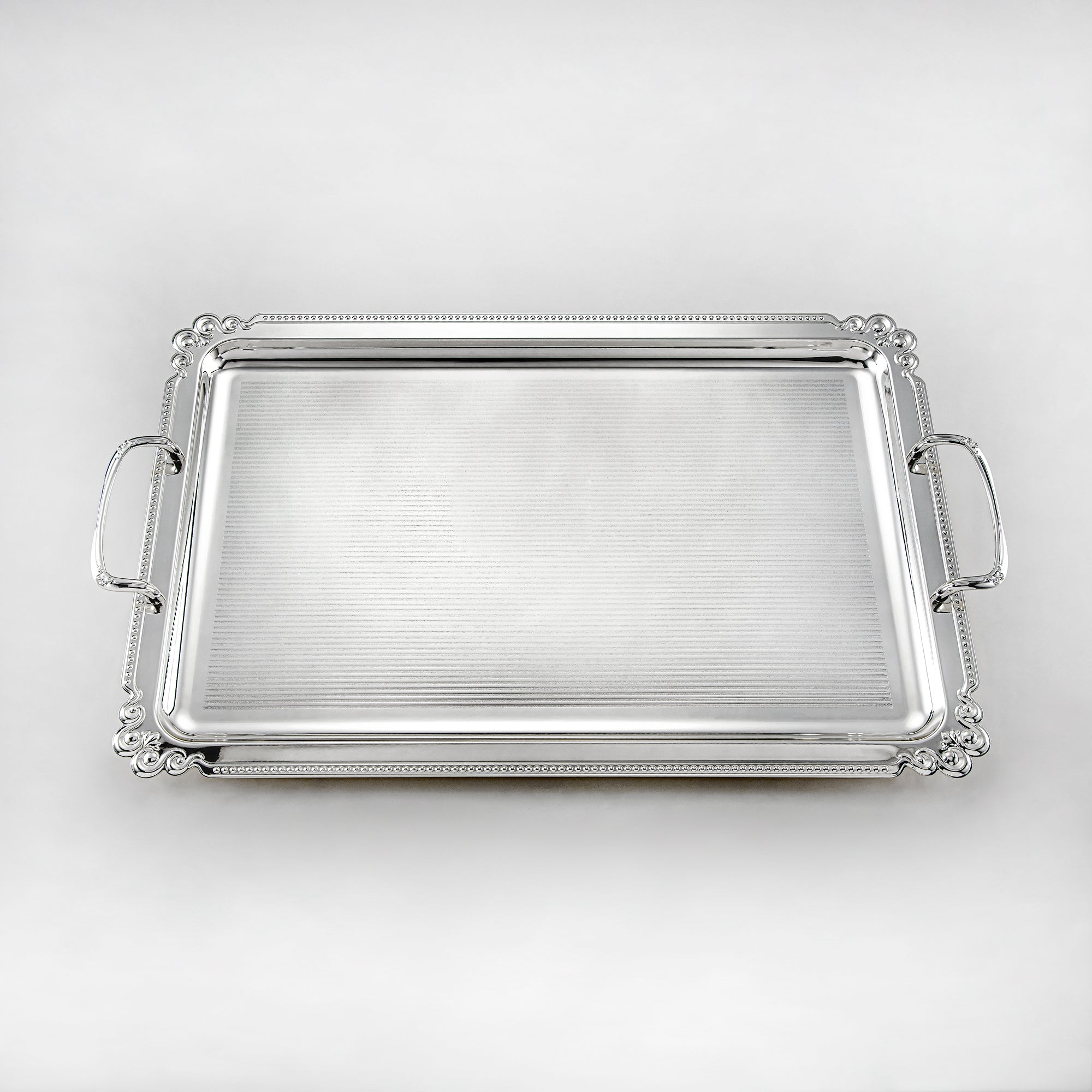 Almarjan Serving Tray, Silver (332XL-S) | Ramadan & Special Occasions