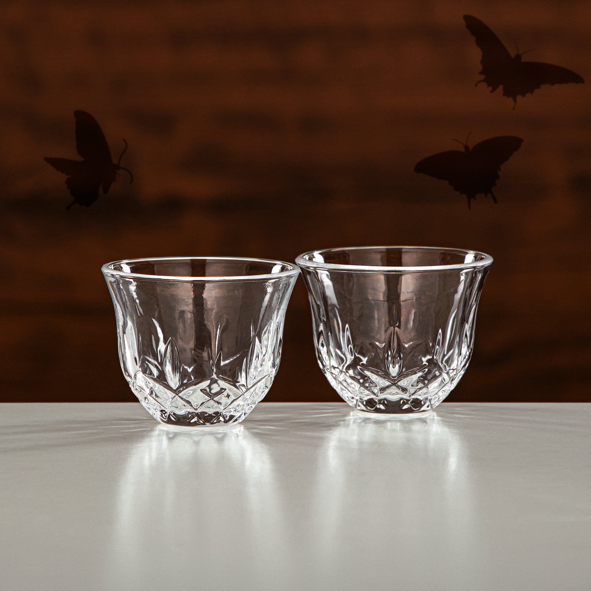 طقم قهوة عربي المرجان 6 قطع زجاج شفاف (43812-46) قطع تقديم أنيقة