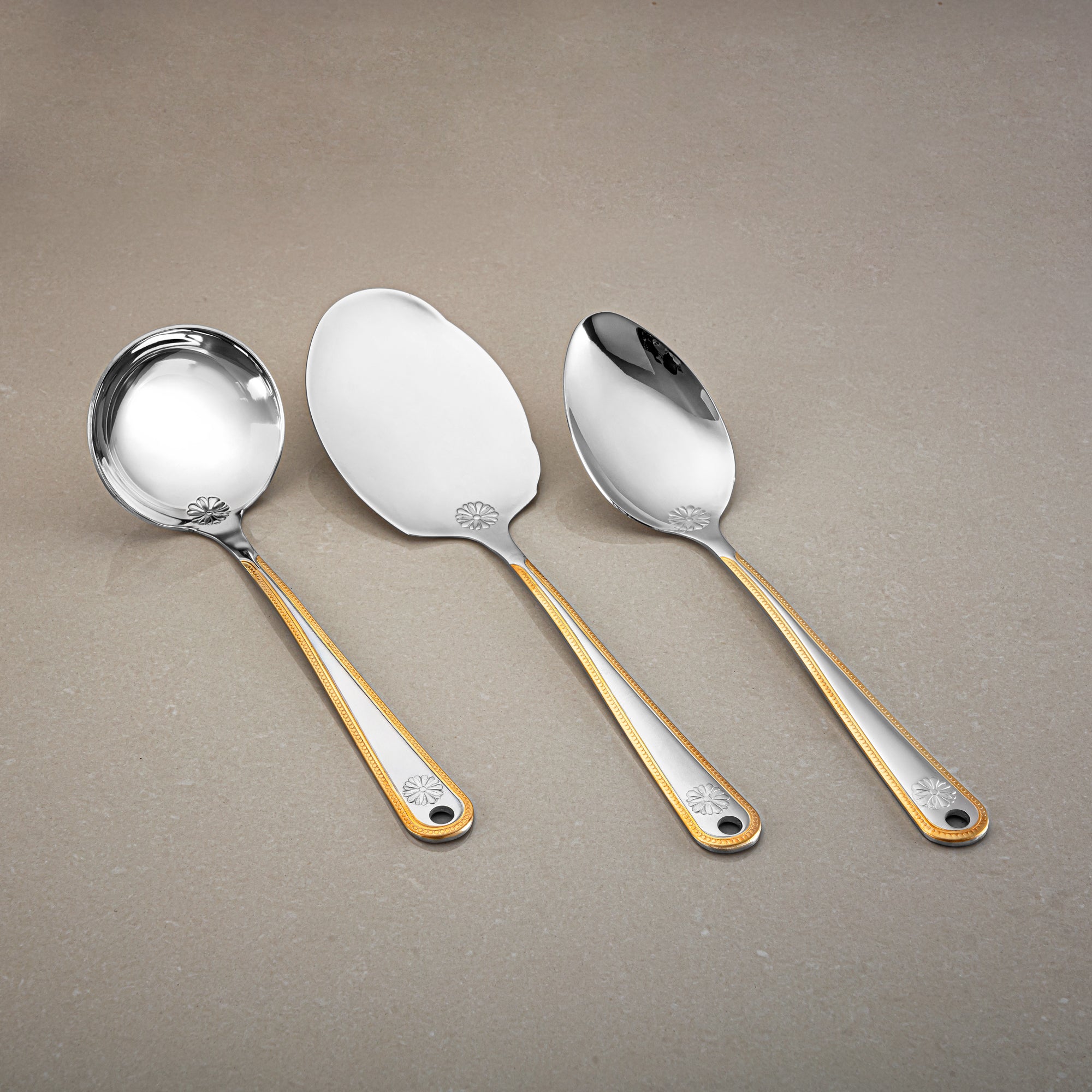 Almarjan Cutlery Set 40 Pieces, Stainless Steel, Silver & Gold (CUT0010379) Elegant Cutlery Set