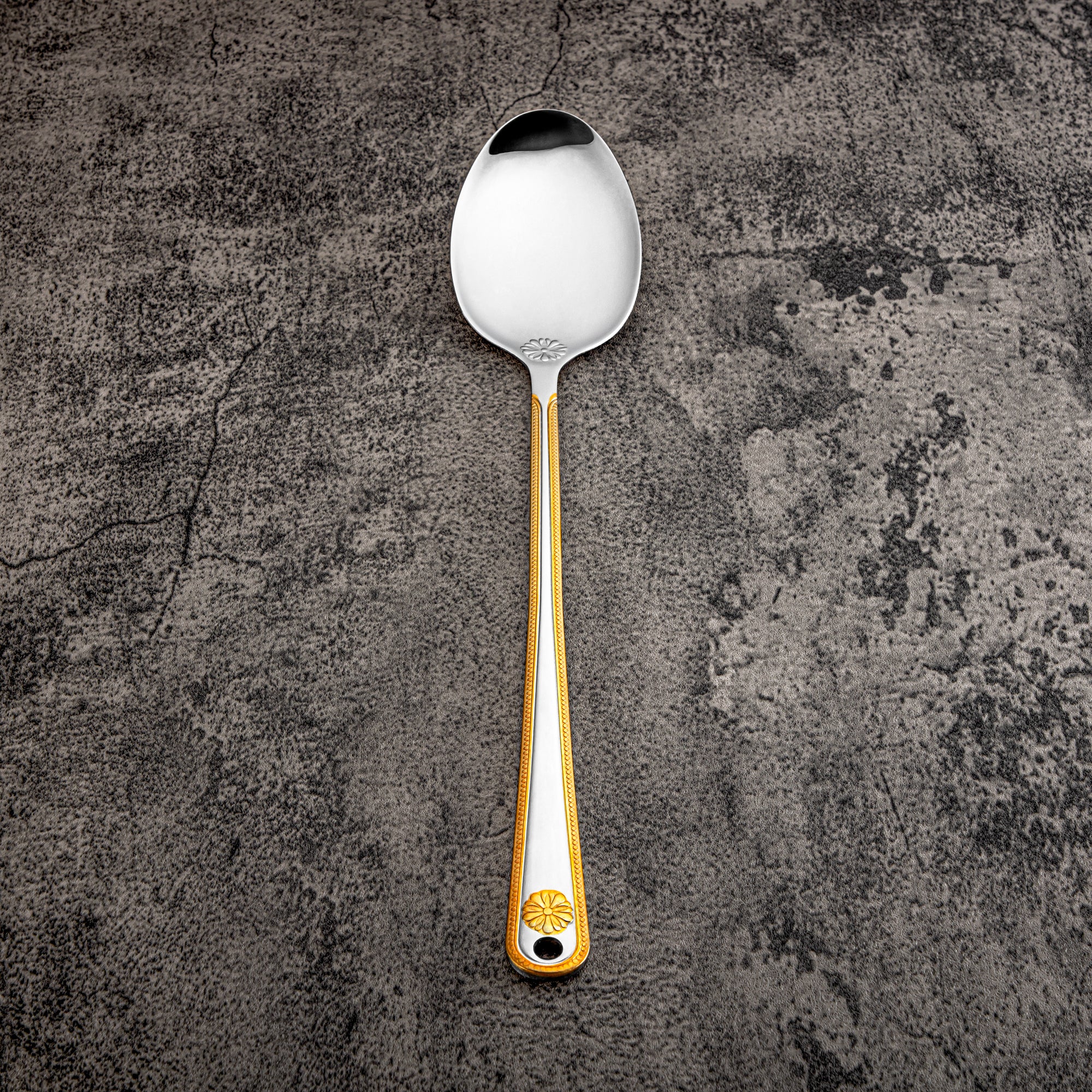 Almarjan Pasting Spoon, Stainless Steel, Silver & Gold (CUT0010414) Elegant Flatware