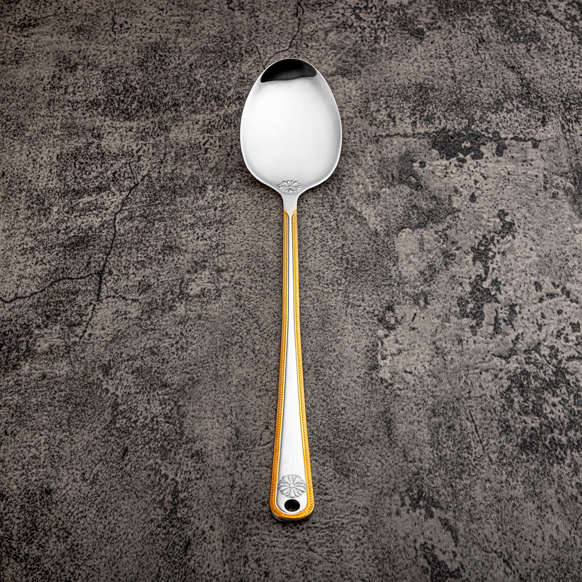 Almarjan Pasting Spoon, Stainless Steel, Silver & Gold (CUT0010419) Elegant Flatware
