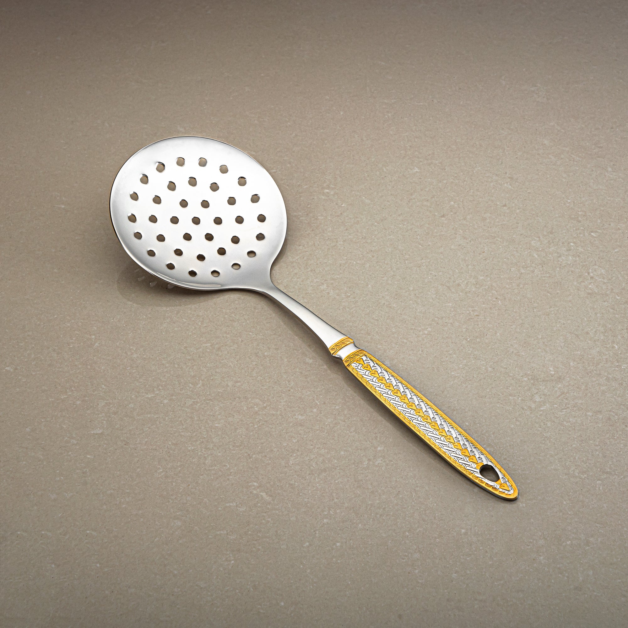 Almarjan Small Skimmer, Stainless Steel, Silver & Gold (CUT0010484) Elegant Flatware