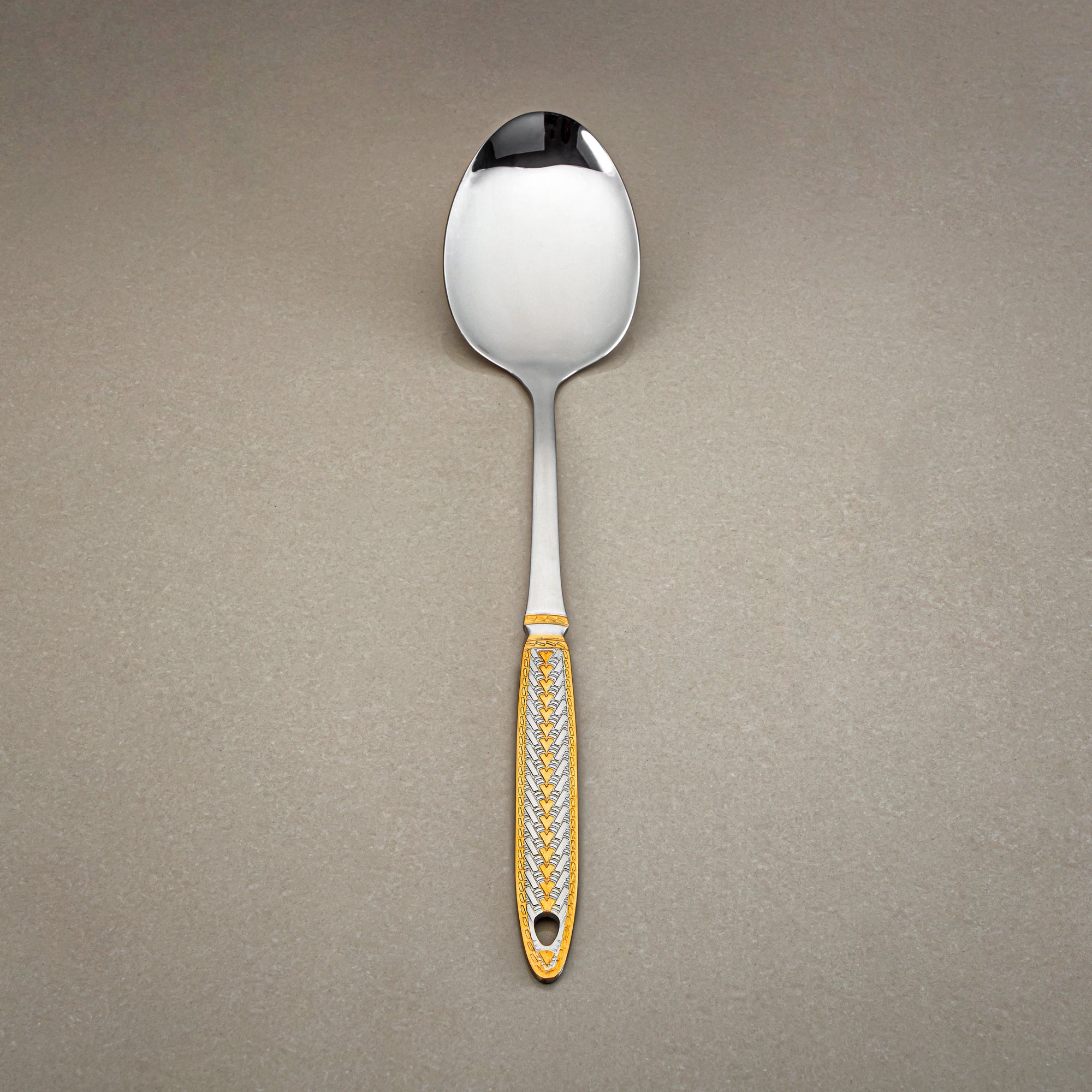 Almarjan Pasting Spoon, Stainless Steel, Silver & Gold (CUT0010502) Elegant Flatware
