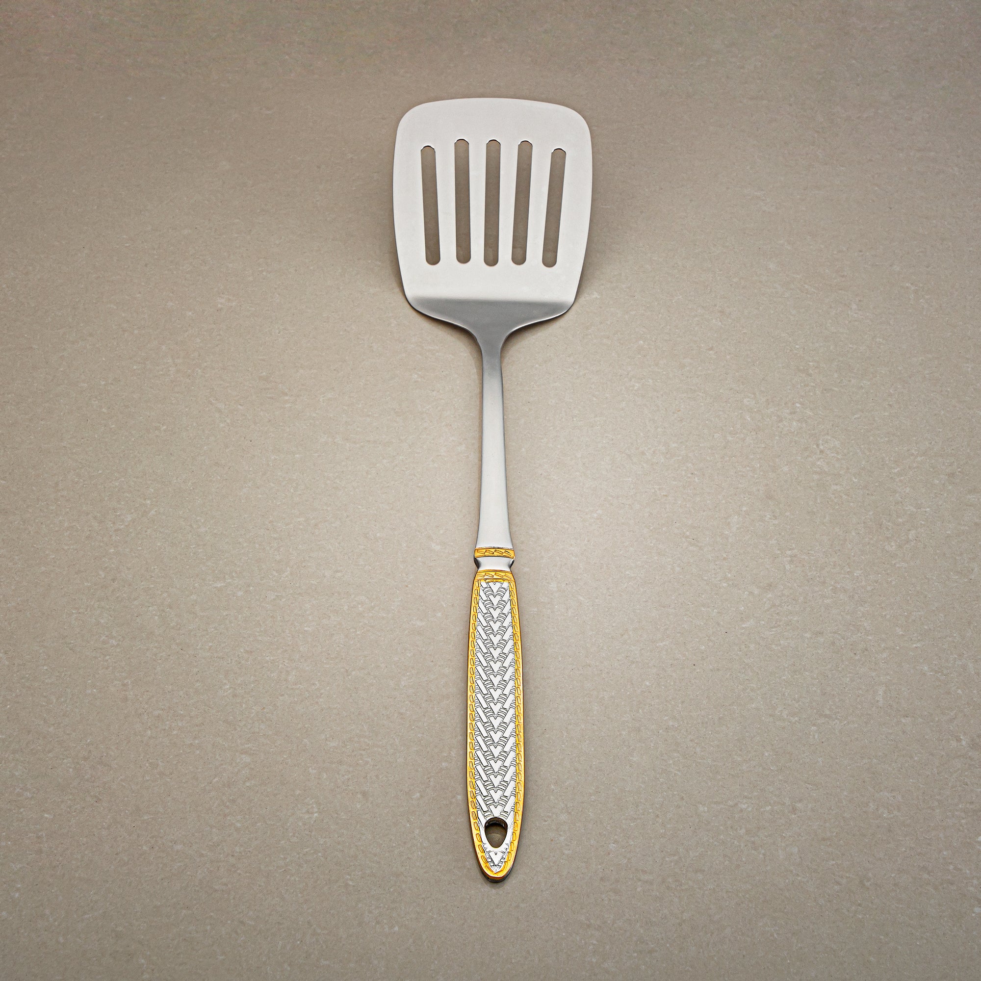 Almarjan Slotted Turner, Stainless Steel, Silver & Gold (CUT0010510) Elegant Flatware