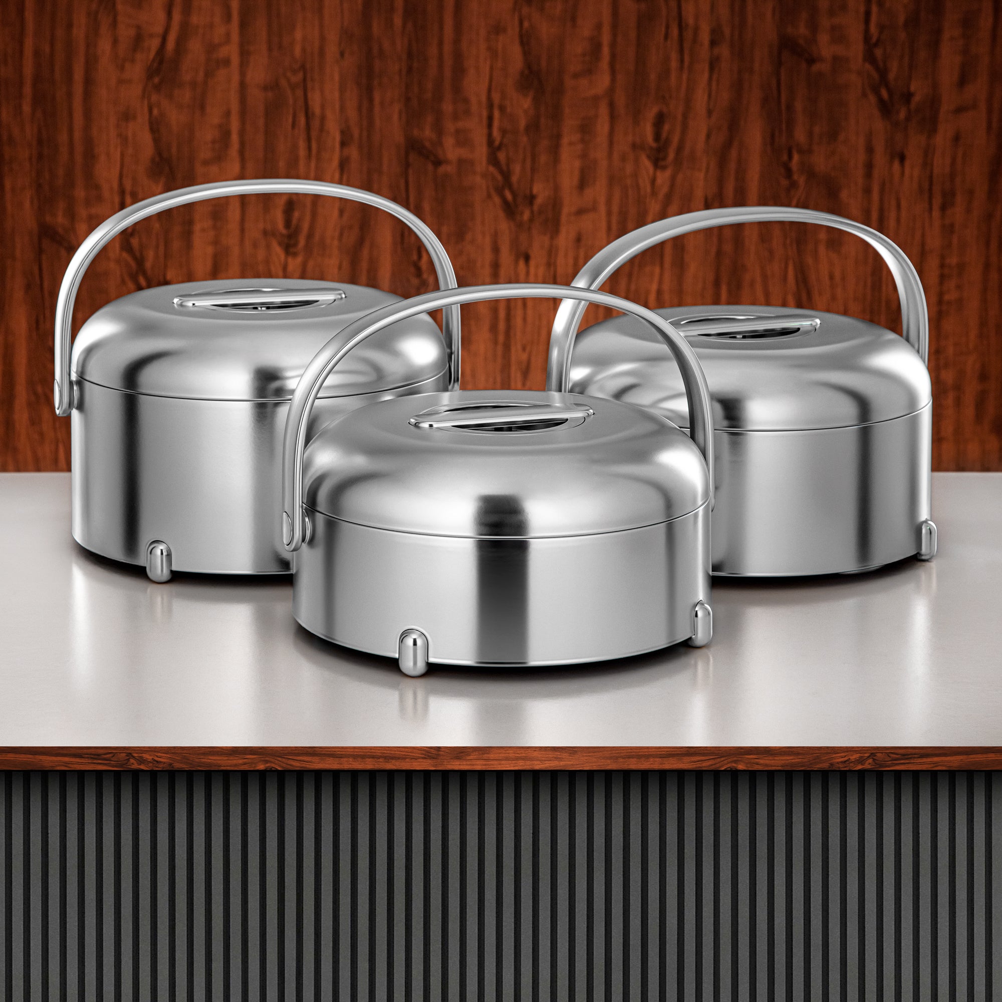 Almarjan Hot Pot 3-Piece Set silver (EM-250/350/450 ALLC)