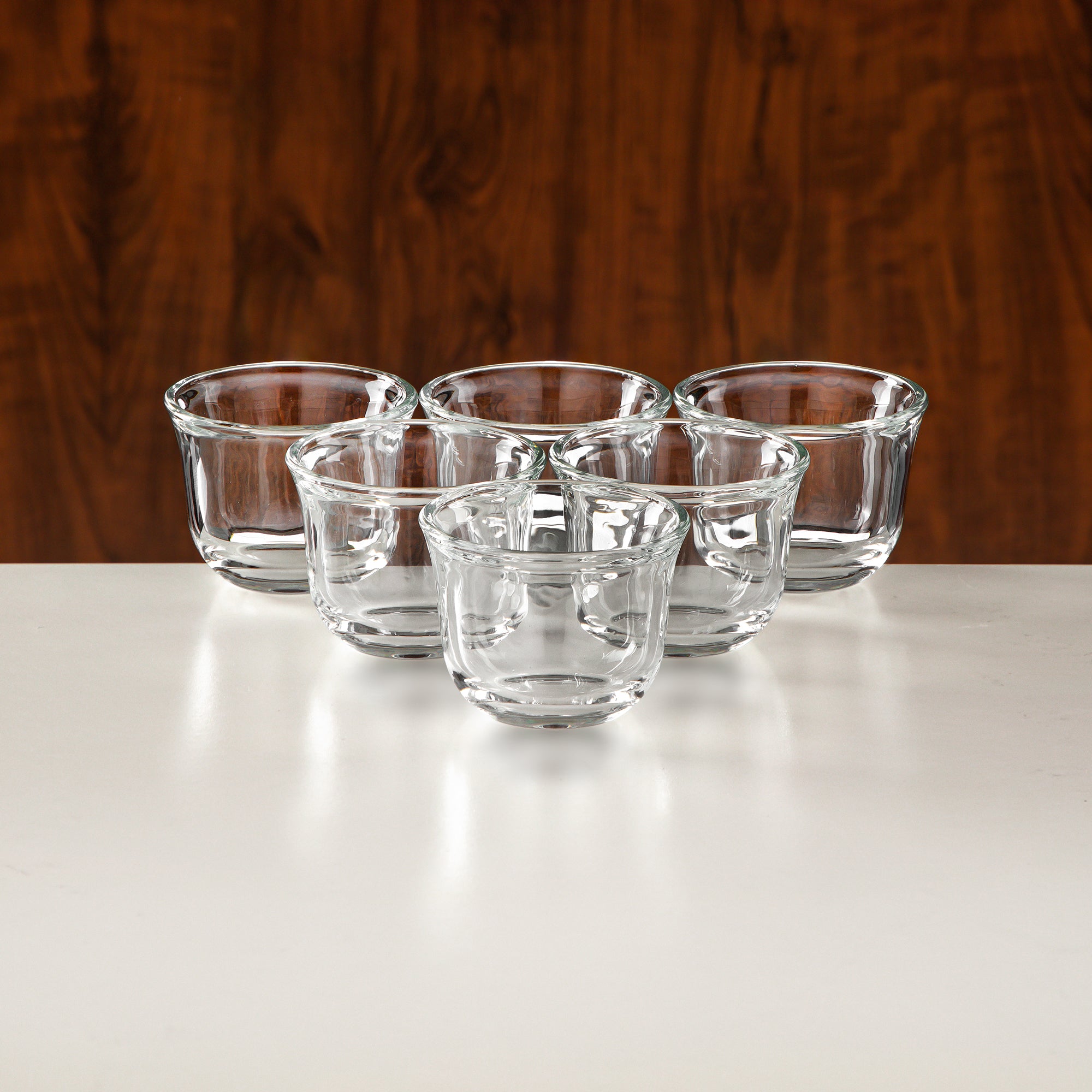 Almarjan Tea Set 18 Pieces Matt Nickel & Dark Wood