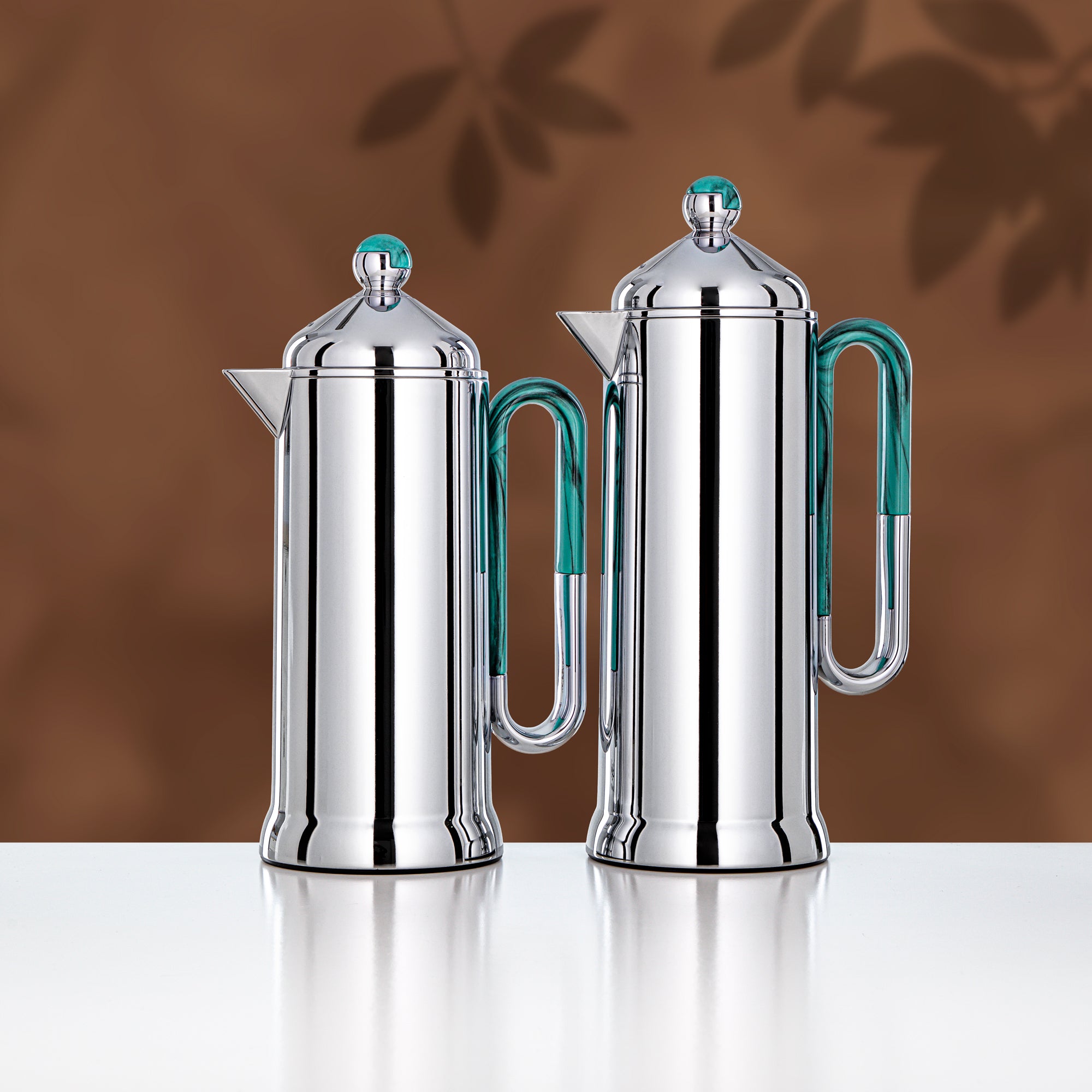 Almarjan 2 Pieces Vacuum Flask Set, Silver & Tiffany Marble