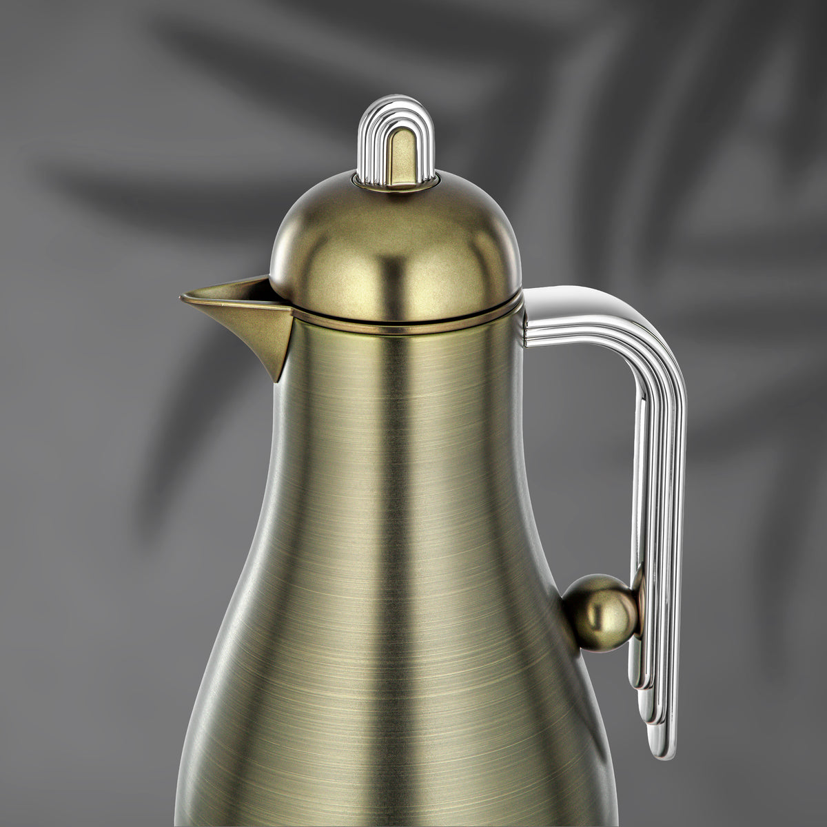 Almarjan 2 Pieces Vacuum Flask Set, Brushed Green & Silver