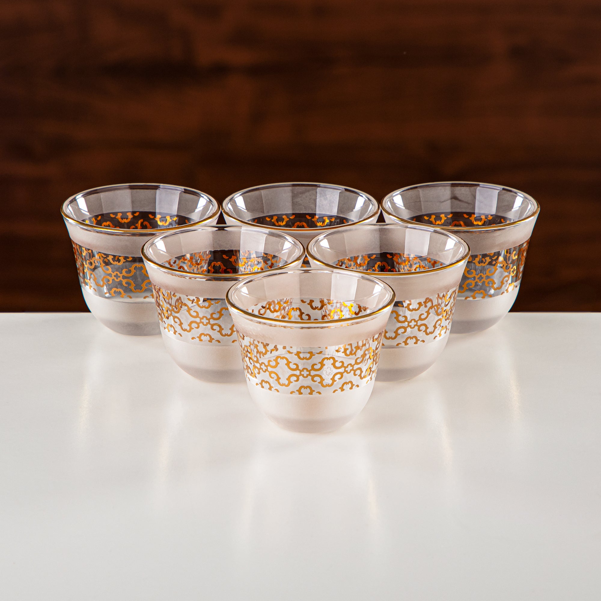 Almarjan Tea & Coffee Set 18 Pieces, Glass & Metal (GLS2630073) - Modern Serveware