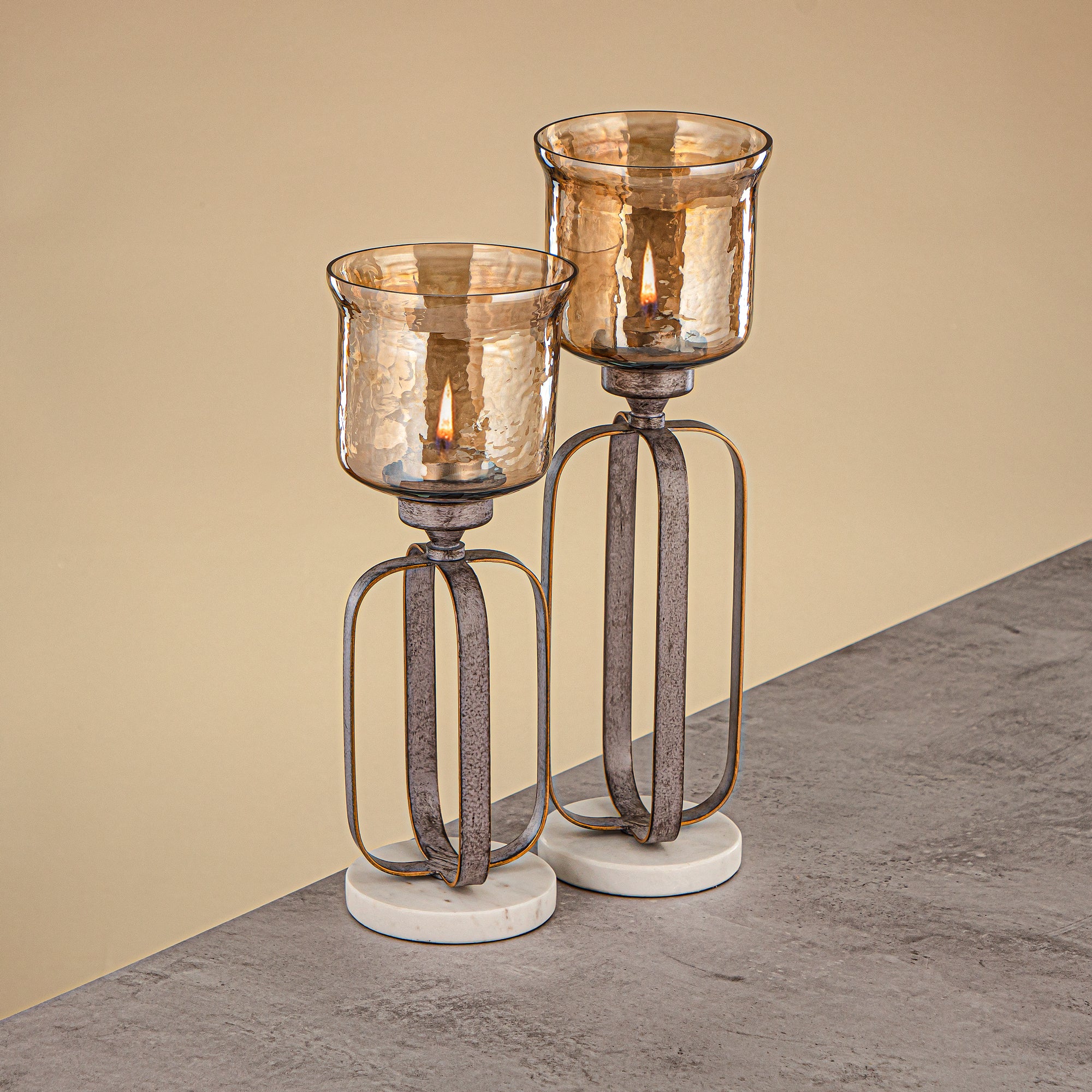 Almarjan Votive Holder 37cm Silver