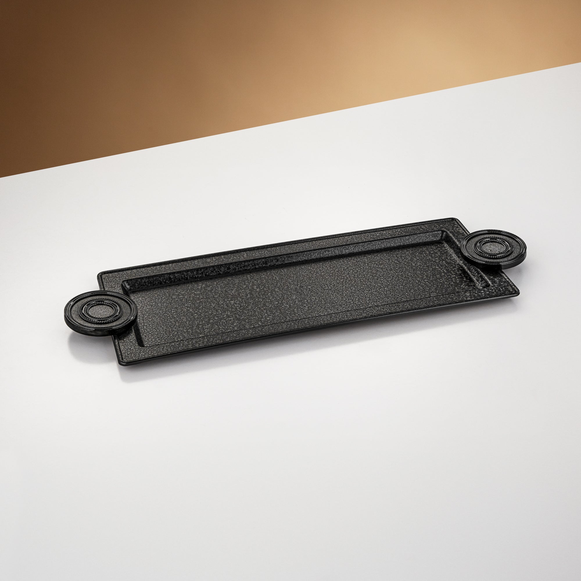 Almarjan Serving Tray 56 cm Black Crackle