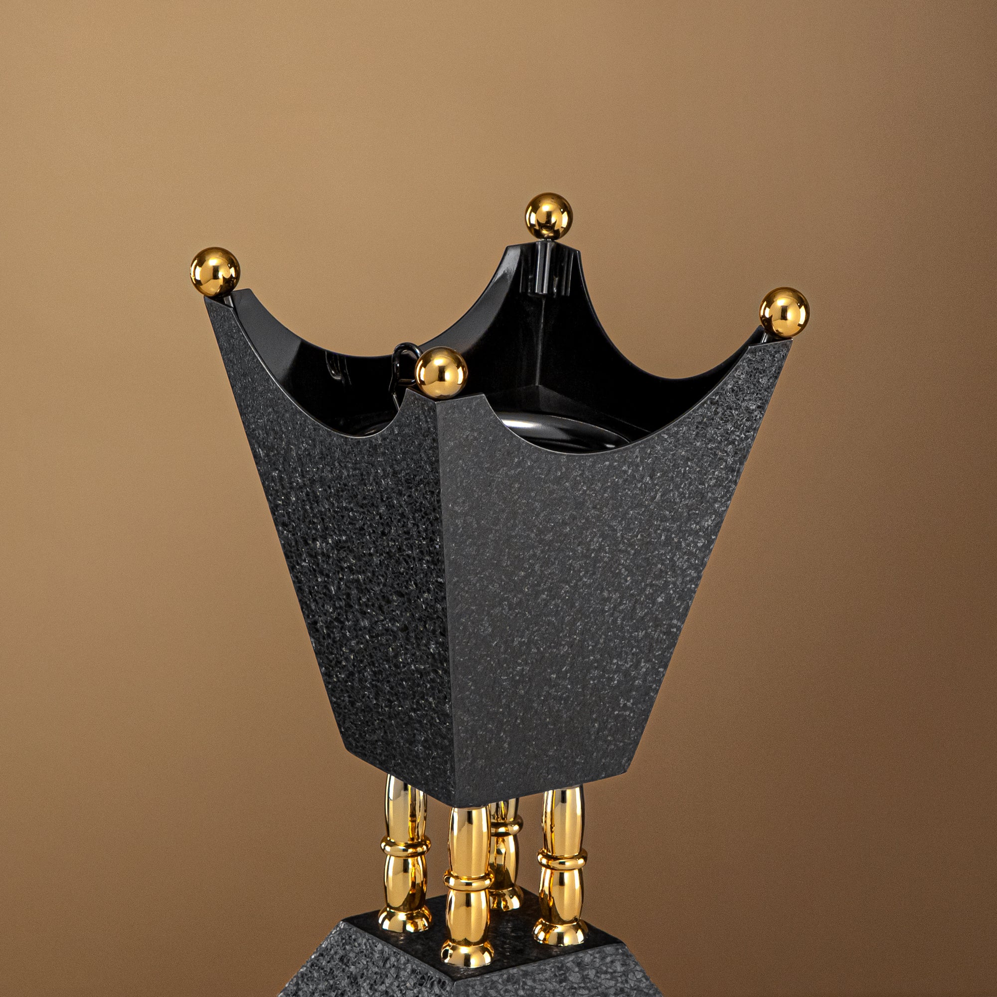 Almarjan Incense Burner Black & Gold 25cm