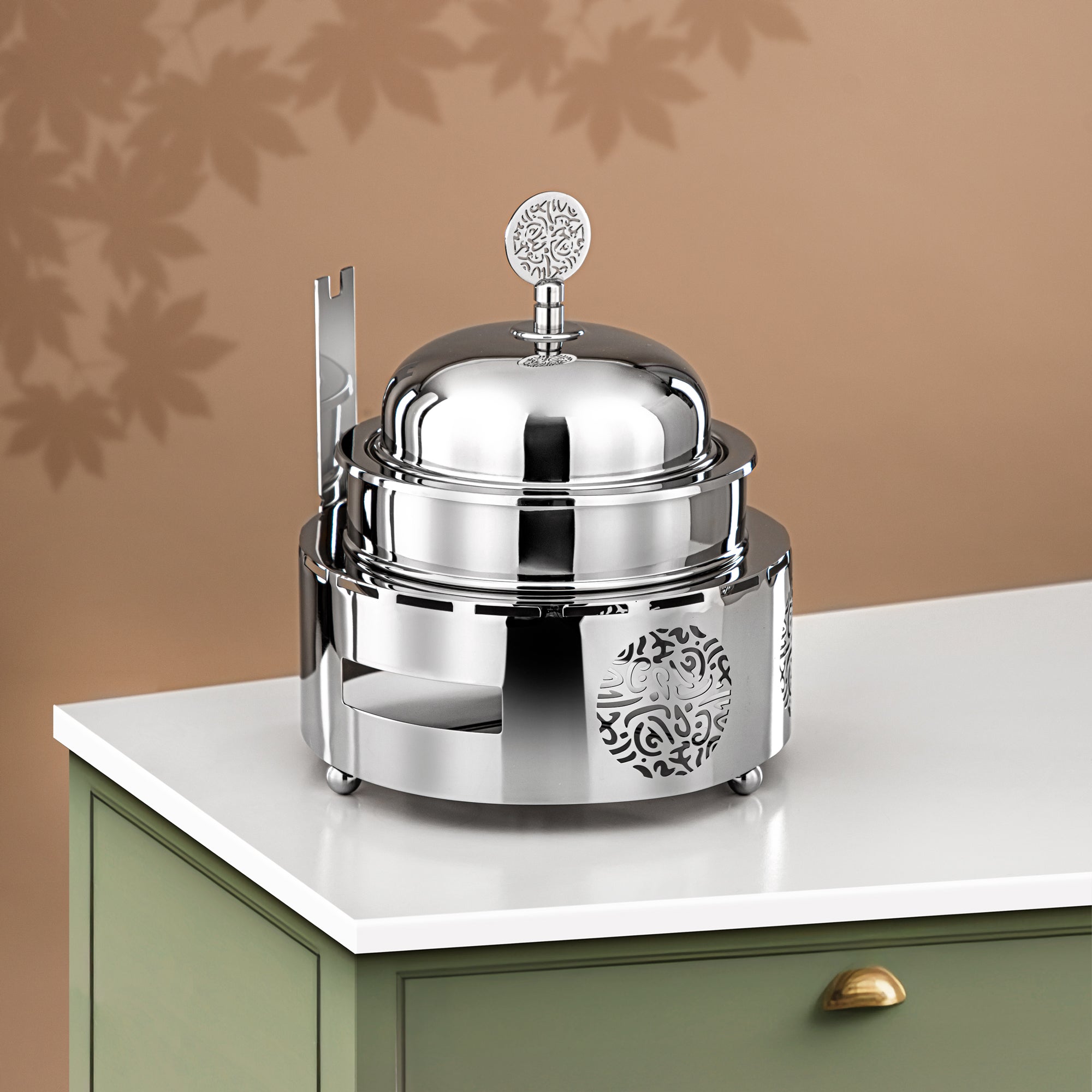 Almarjan Chafing Dish Stainless Steel 1.25L Silver (MD-3016) - Stylish Serveware