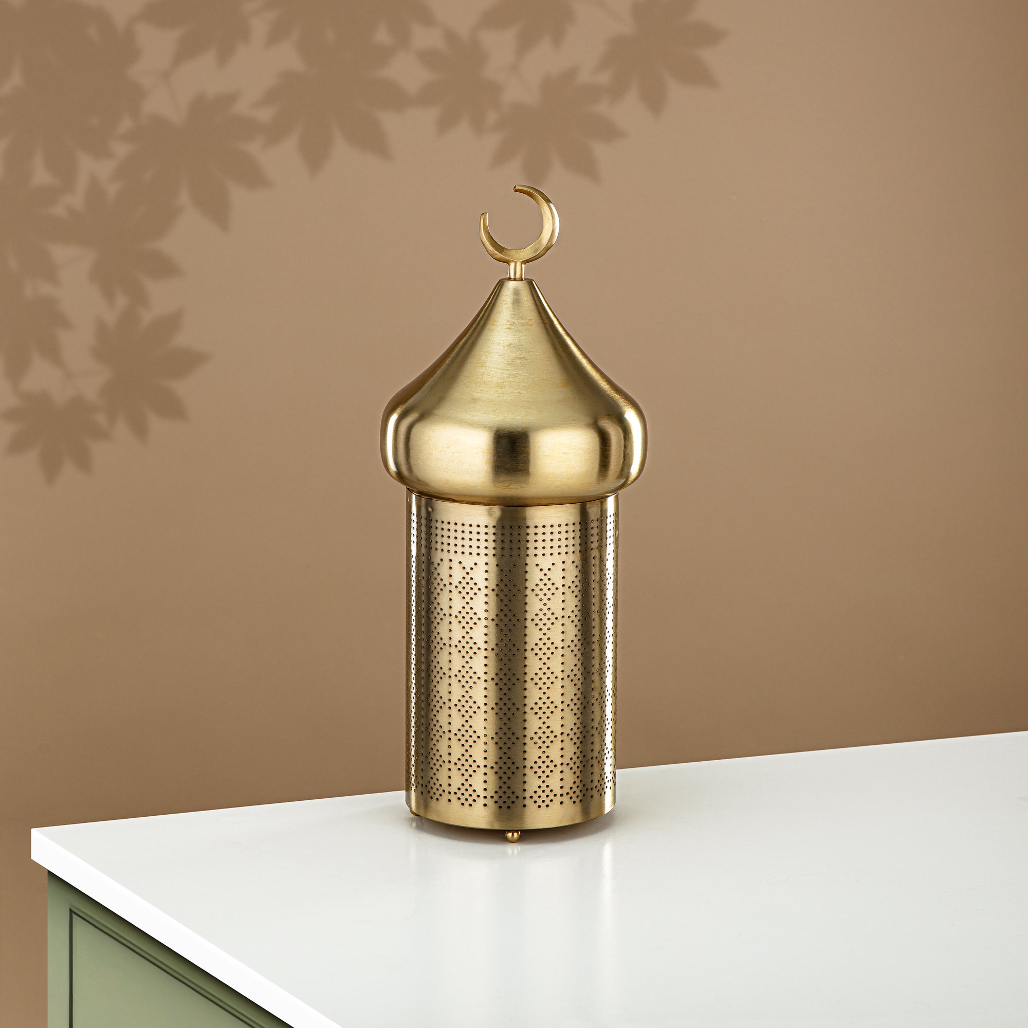 Almarjan Floor Tealight Holder, 41CM, Matt Gold (MD-3033 B) - Ramadan Decoration
