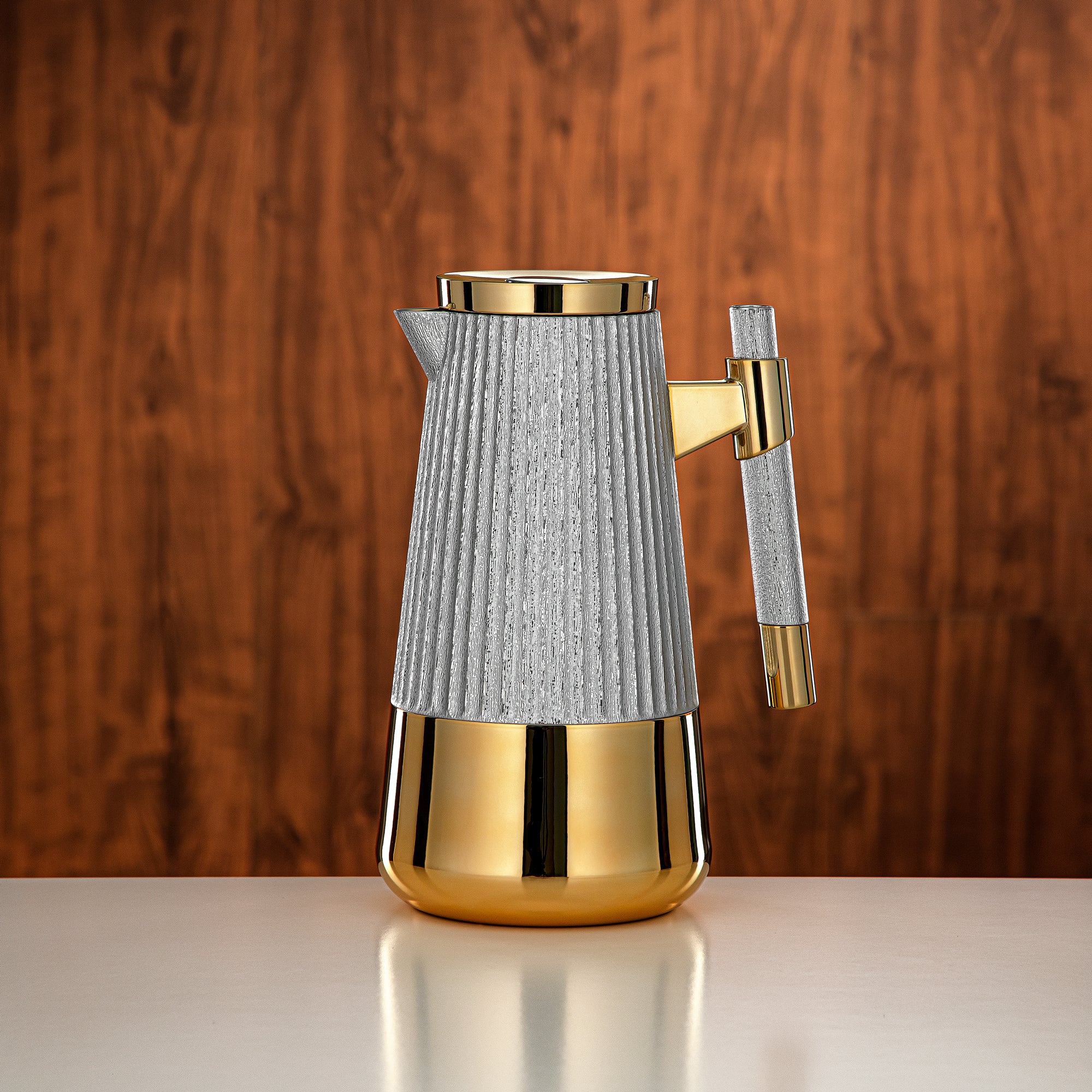 Almarjan Vacuum Flask Set 1L + 1L Silver & Gold