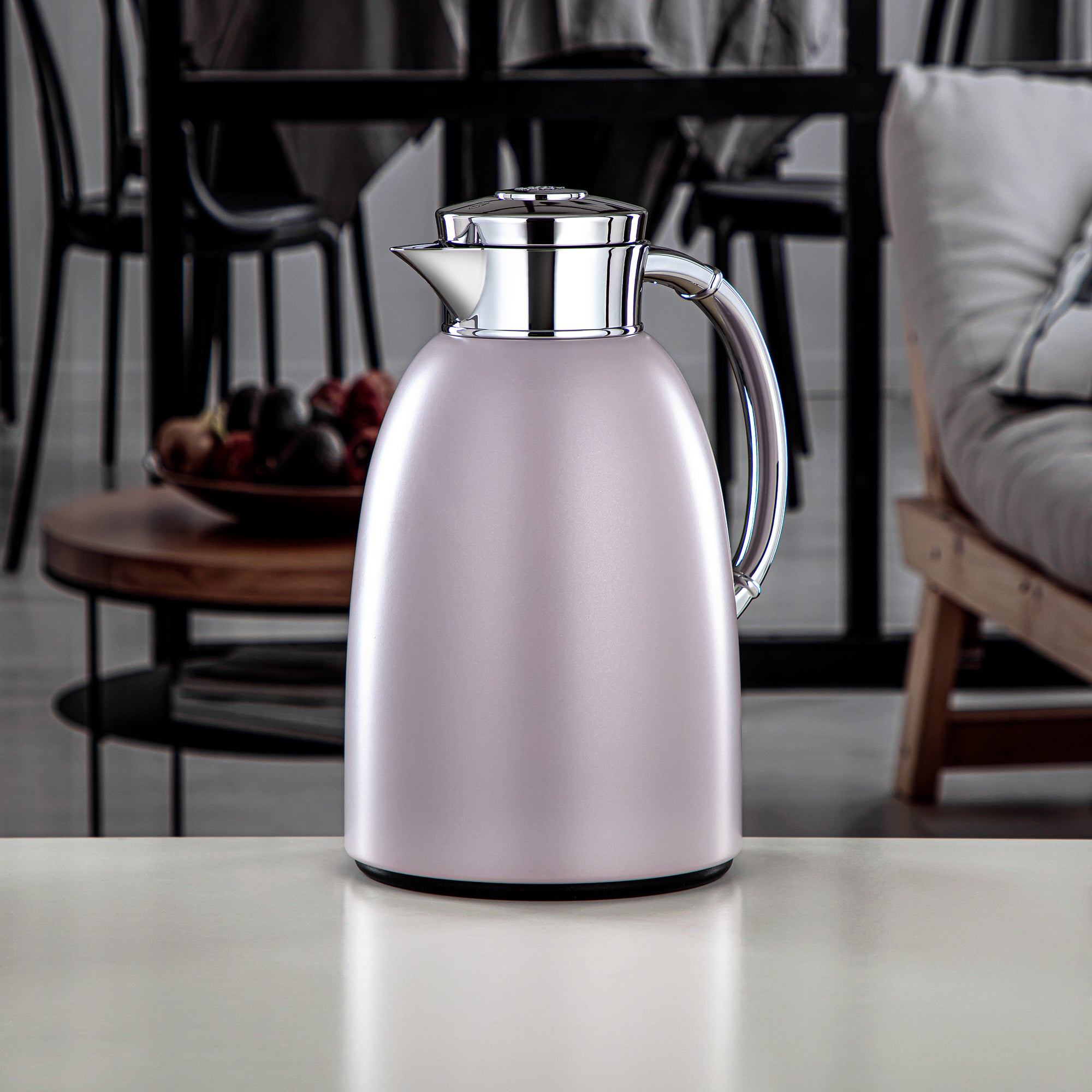 Almarjan Vacuum Flask 1.6L (QVC-1600Q404YZC) - Push Button, Light Purple | Modern Serveware