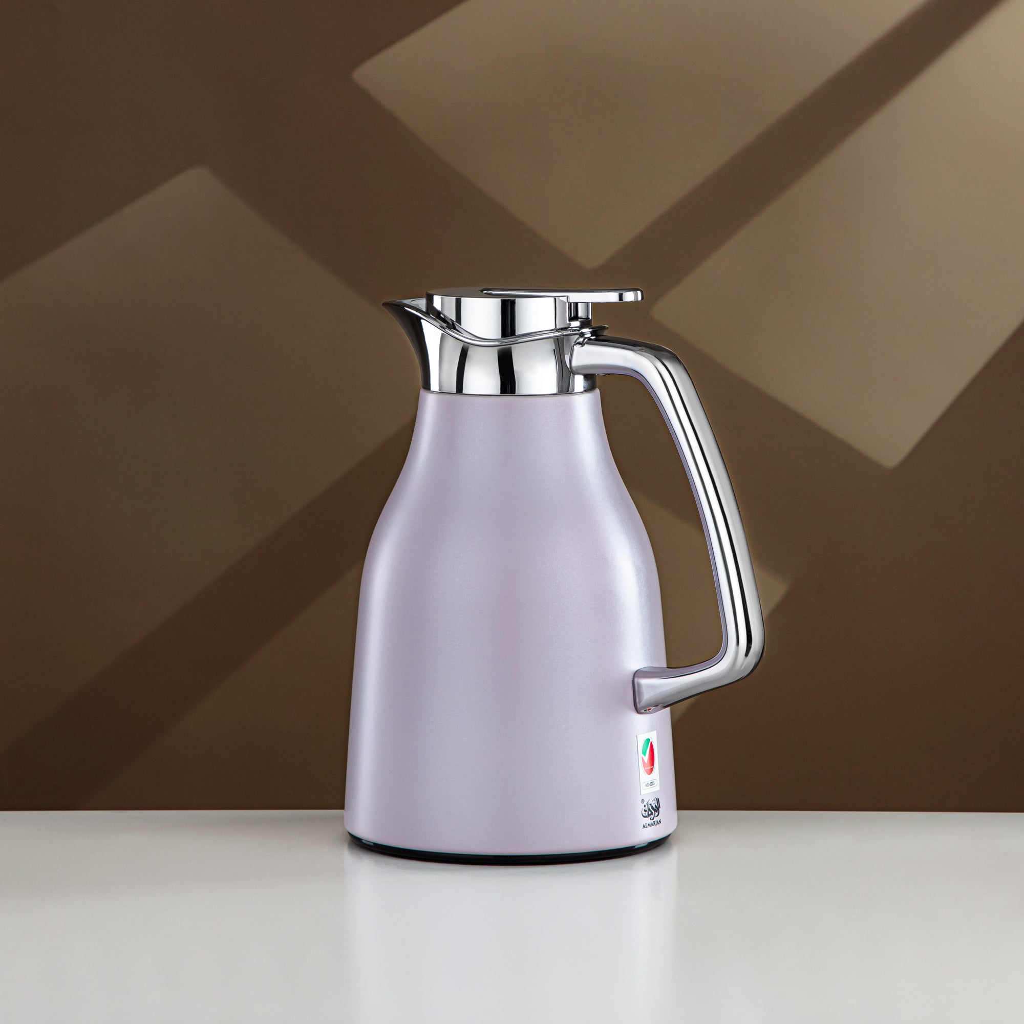 Almarjan Vacuum Flask Set Light Purple & Silver 0.7L + 1L (RGC-0700Q404YZC+1000Q404YZC) – Elegant Serving | Ramadan & Gatherings