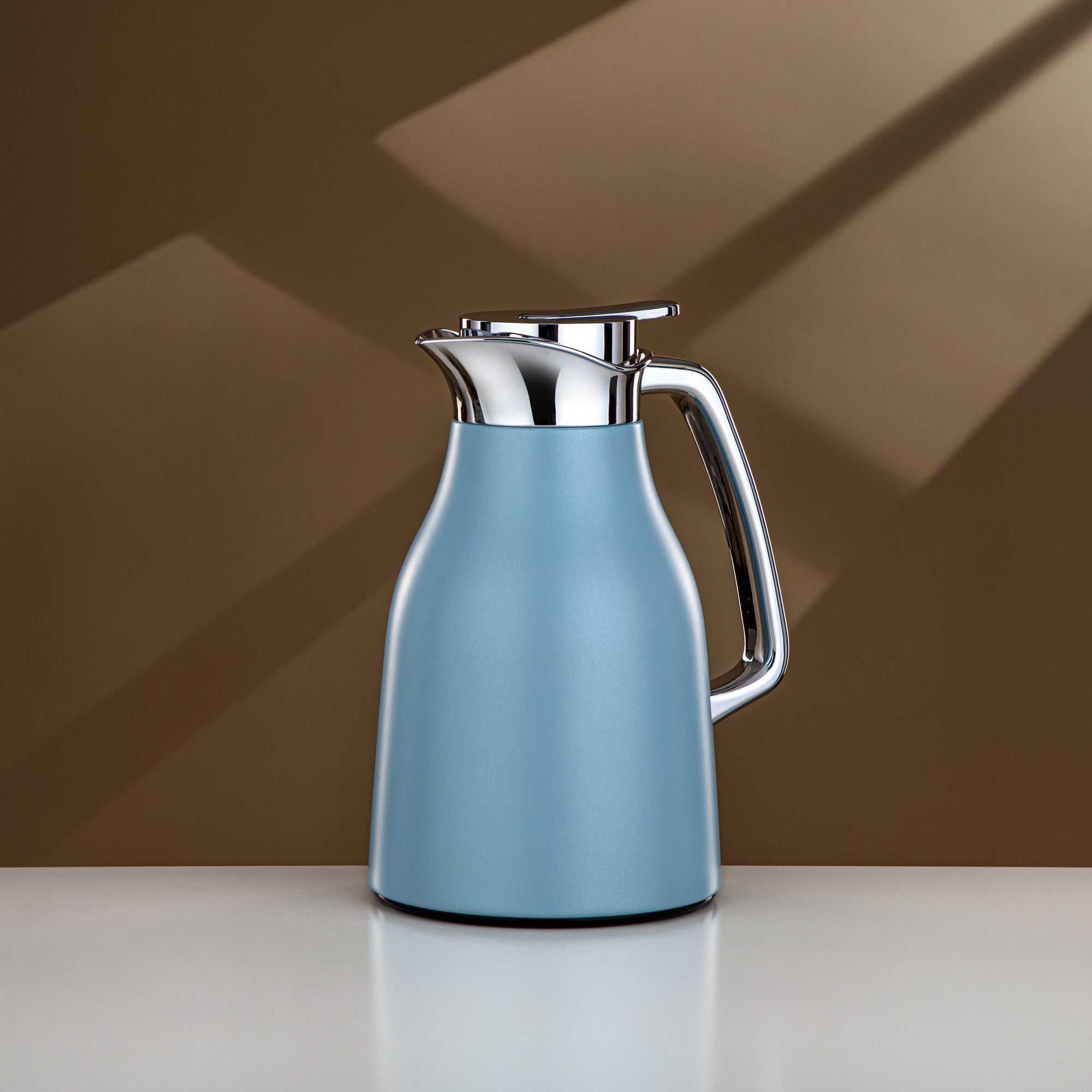 Almarjan Vacuum Flask Set Matt Blue & Silver 0.7L + 1L (RGC-0700Q406YZC+1000Q406YZC) – Elegant Serving | Ramadan & Gatherings