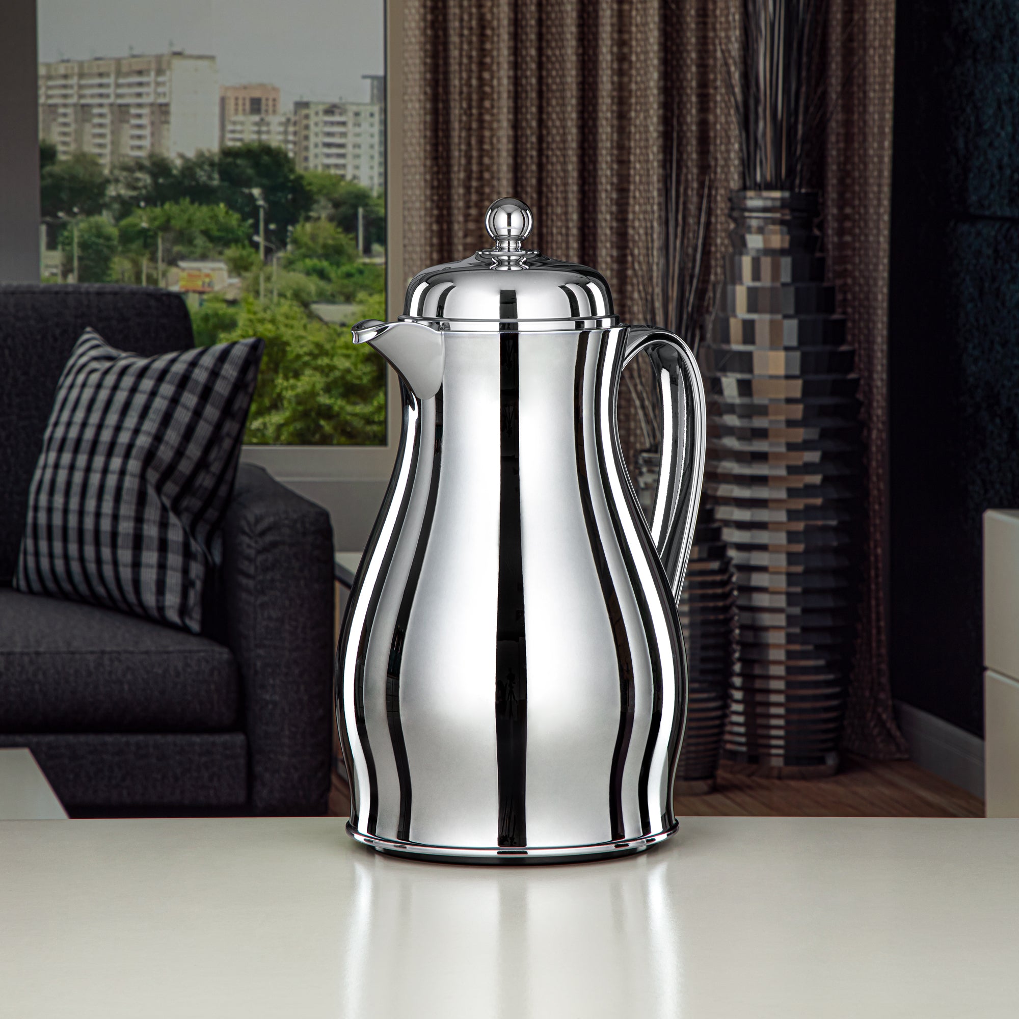 Almarjan Vacuum Flask Metal Body with Glass Liner 1L Silver (RPA-100-S) – Everyday Elegance Collection