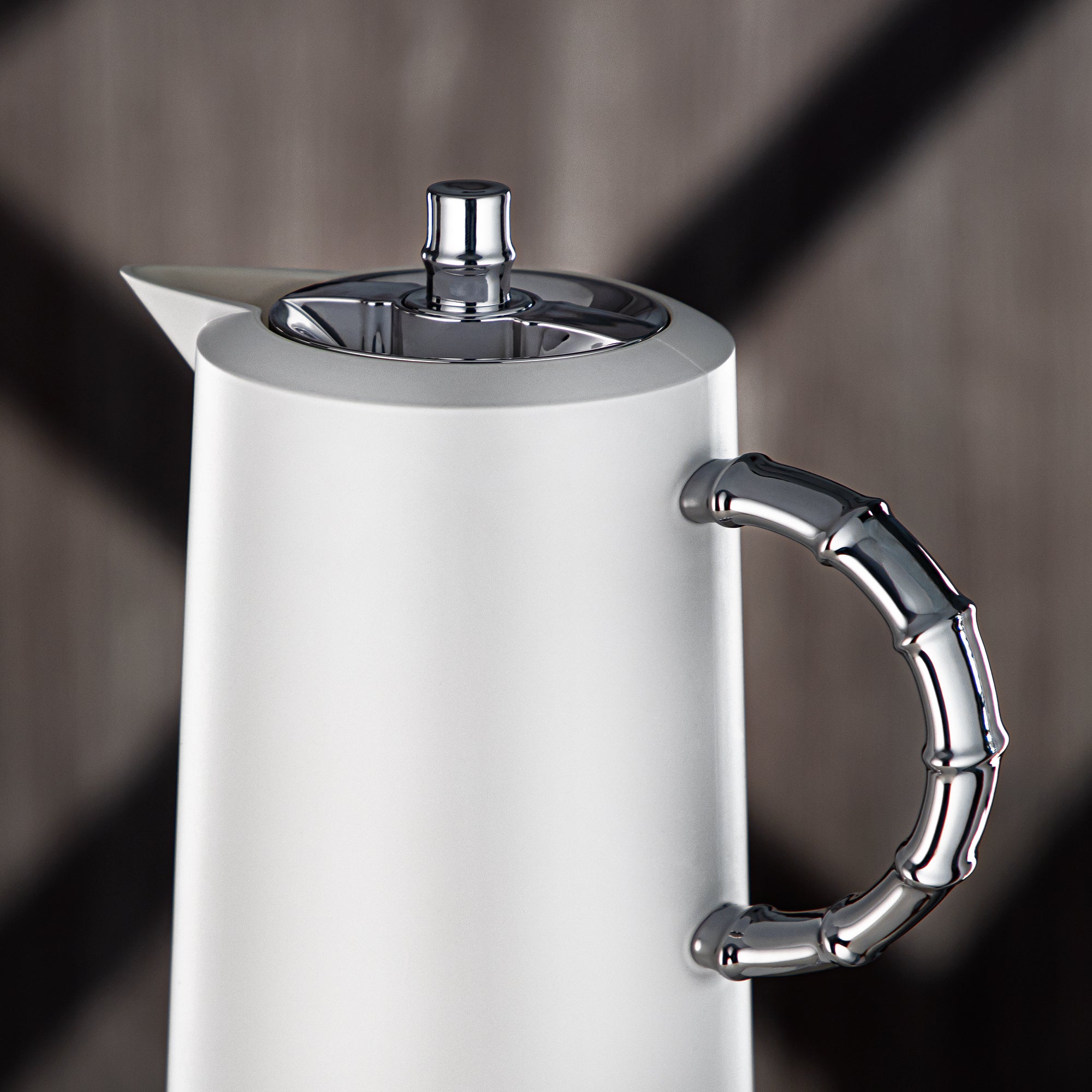 Almarjan Vacuum Flask Set, Push Button, ABS, 0.6L + 1L, White & Silver (SJ28WB) - Serving Tea & Coffee