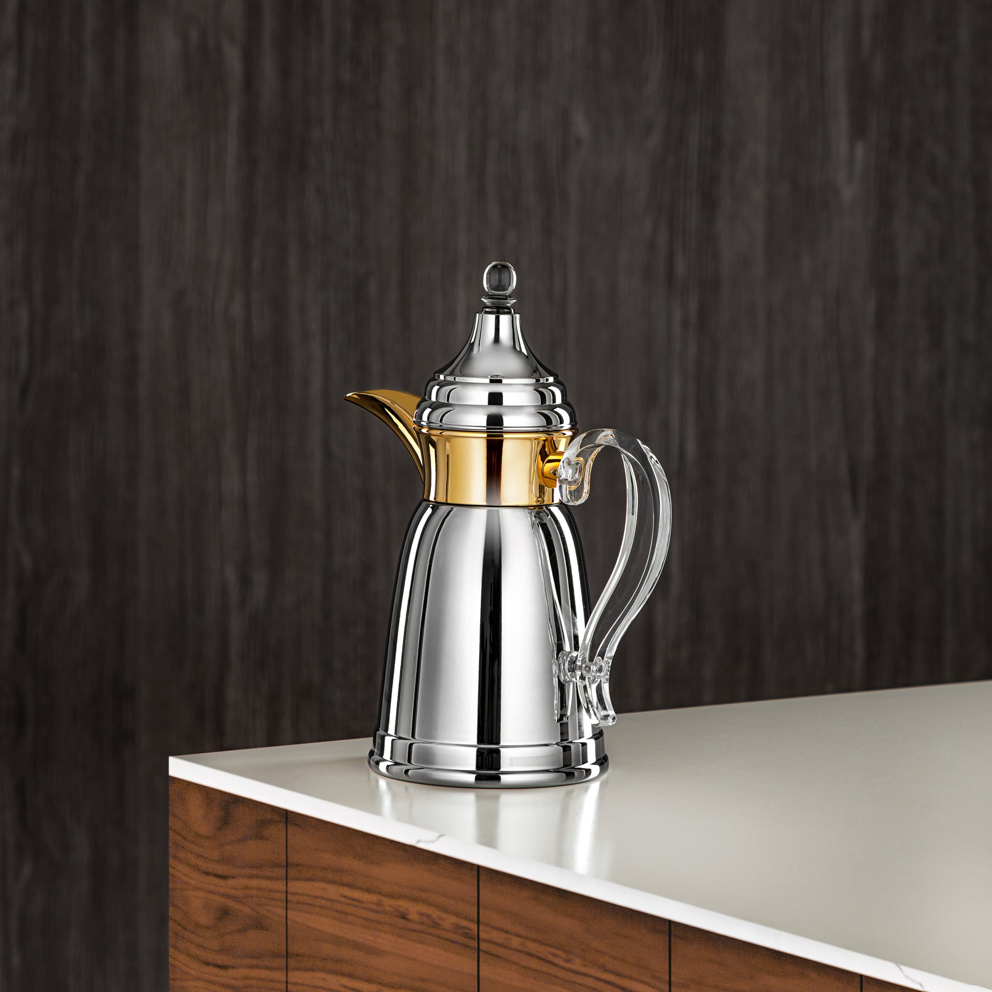 المرجان 350 مل جدار مزدوج من ستانلس ستيل فضي وذهبي - SM-2E02-035 C/G