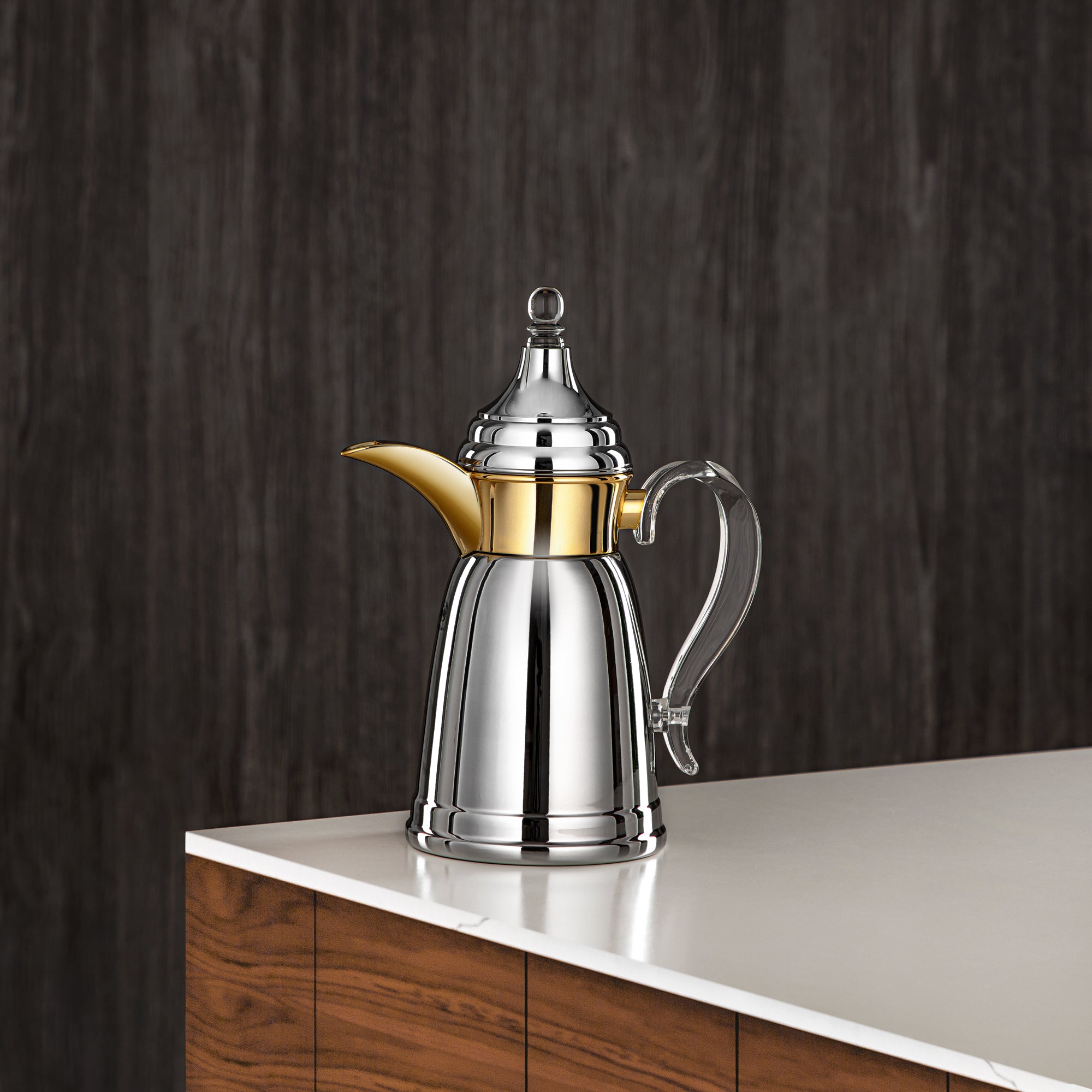 المرجان 350 مل جدار مزدوج من ستانلس ستيل فضي وذهبي - SM-2E02-035 C/G