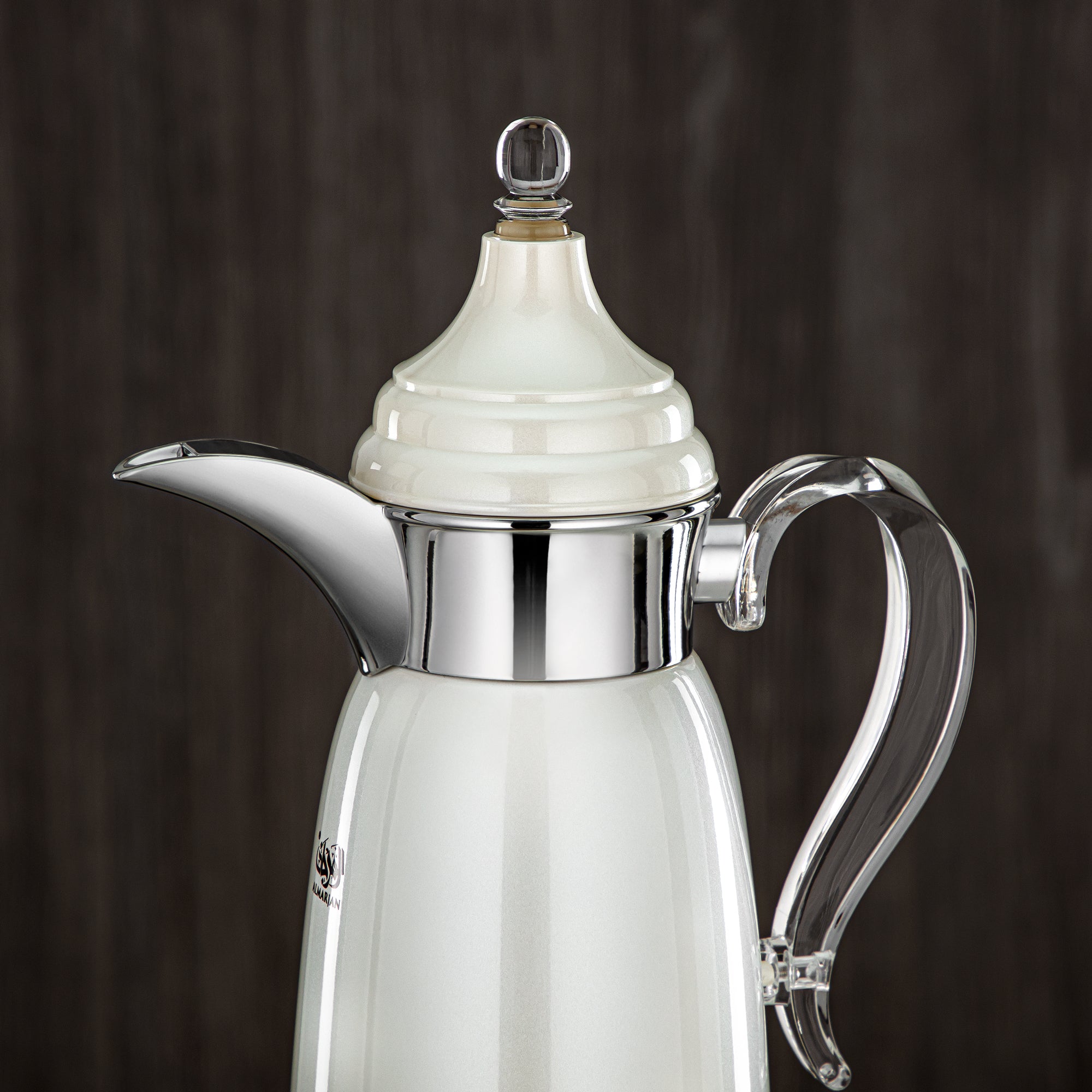 Almarjan 350 ML Stainless Steel Double Wall Flask Pearl White & Silver - SM-2E02-035 PW/C