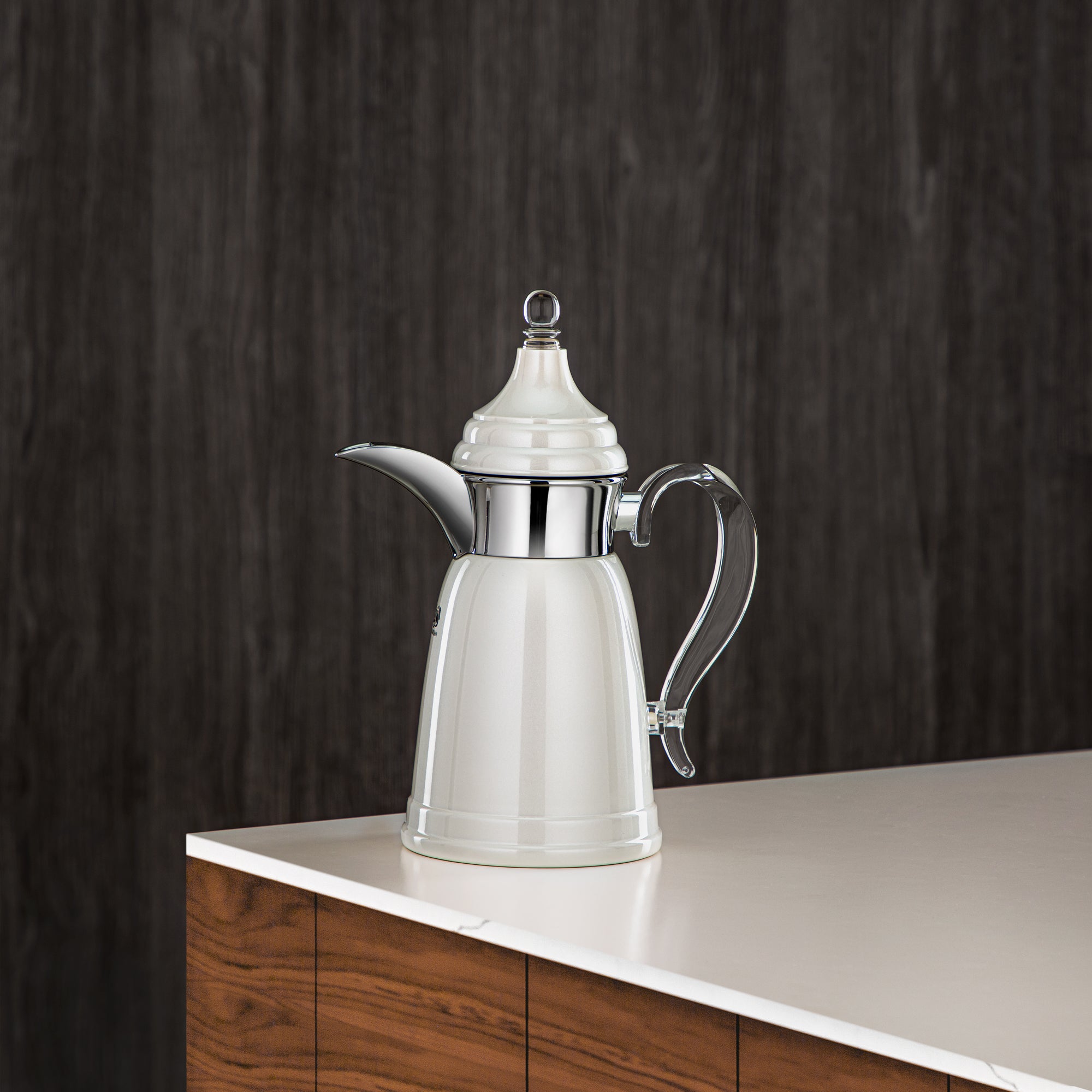 Almarjan 350 ML Stainless Steel Double Wall Flask Pearl White & Silver - SM-2E02-035 PW/C