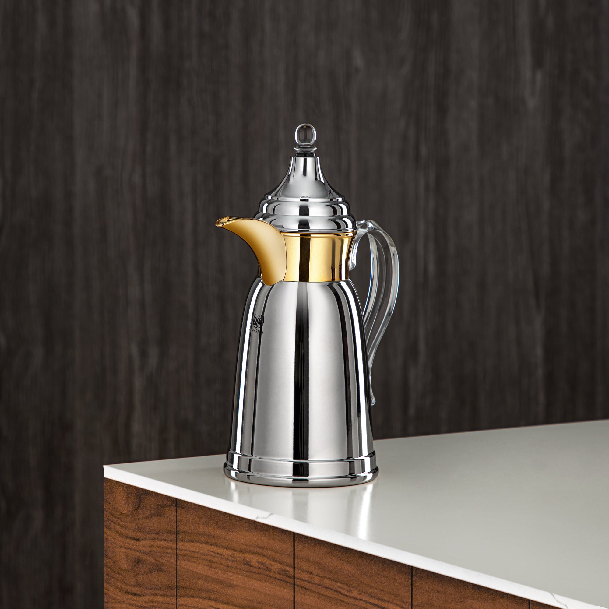 Almarjan 600 ML Stainless Steel Double Wall Flask Silver & Gold - SM-2E02-060 C/G