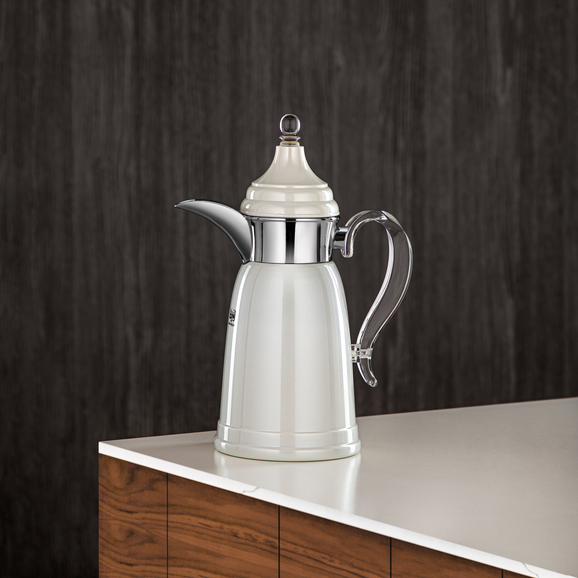 Almarjan 600 ML Stainless Steel Double Wall Flask Pearl White & Silver - SM-2E02-060 PW/C