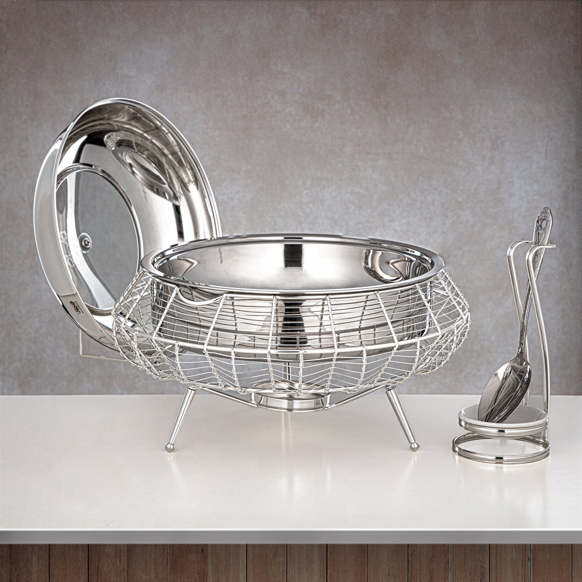 طبق تسخين المرجان 4000 مل فضي - STS0013244