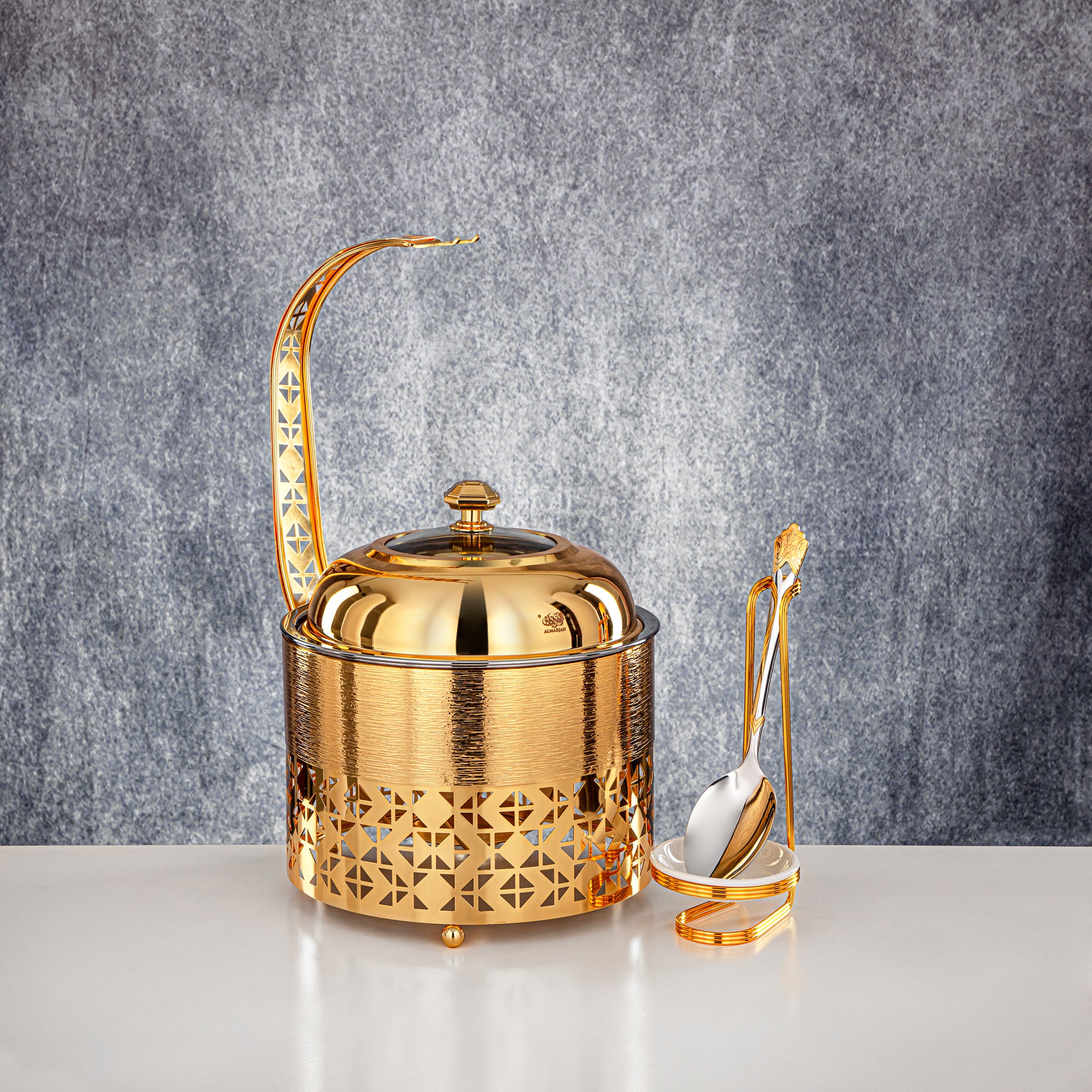 Almarjan 2000 ML Chafing Dish Gold - STS0013332