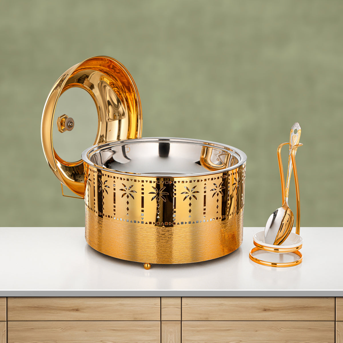 Almarjan 4L Chafing Dish, Brushed Gold