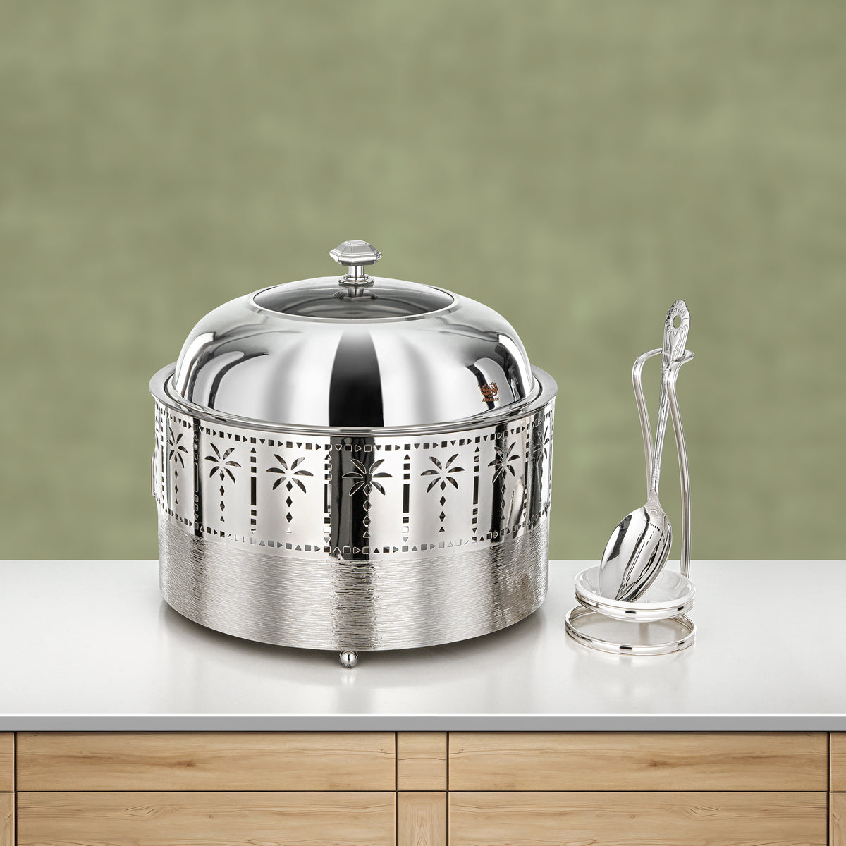 Almarjan 4L Chafing Dish, Brushed Silver