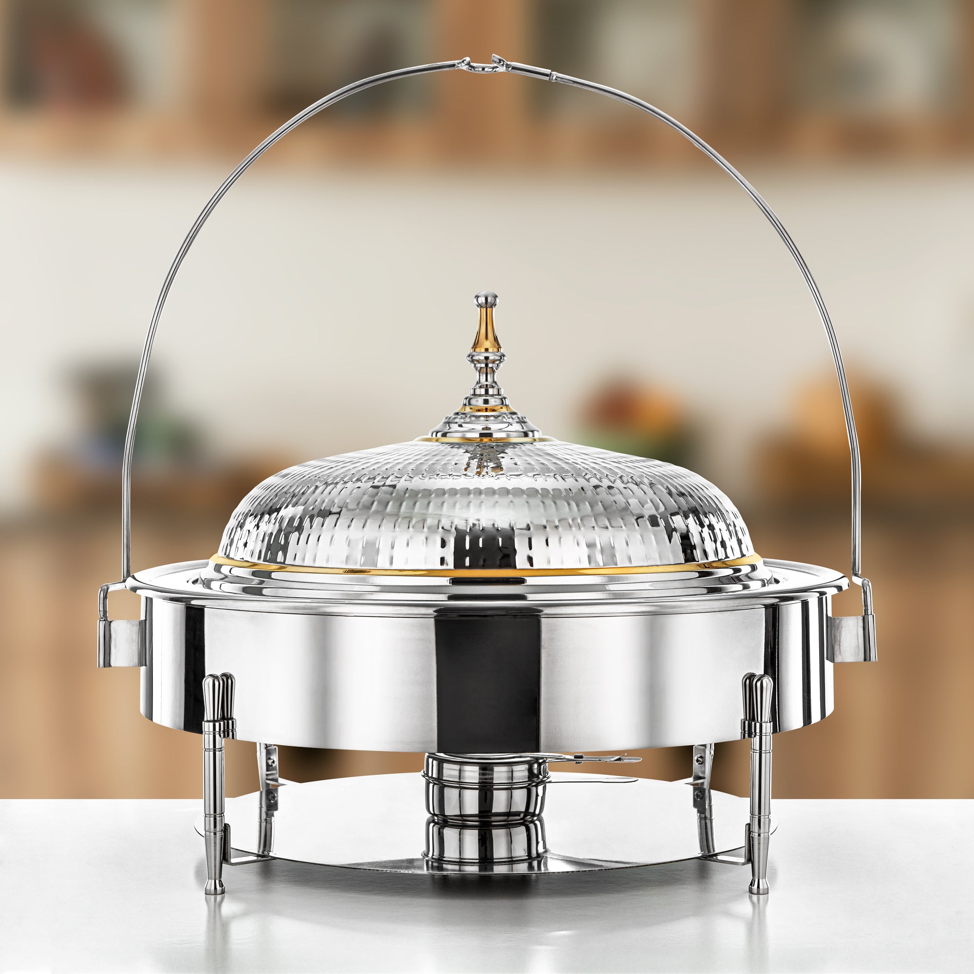 Almarjan Chafing Dish 60 cm Silver & Gold