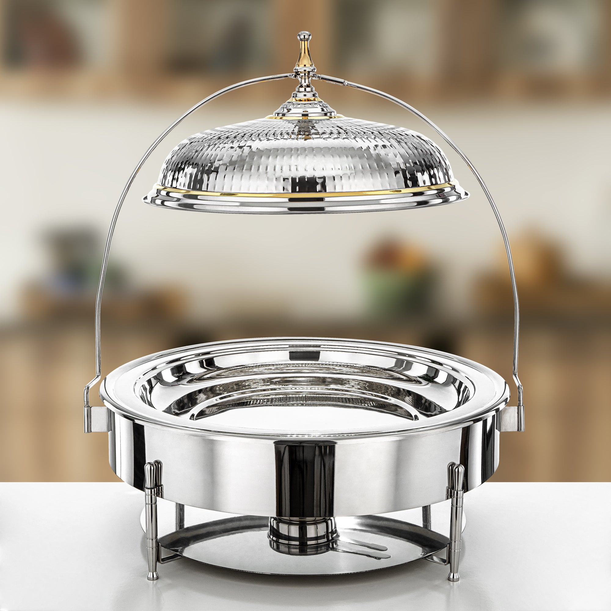 Almarjan Chafing Dish 60 cm Silver & Gold