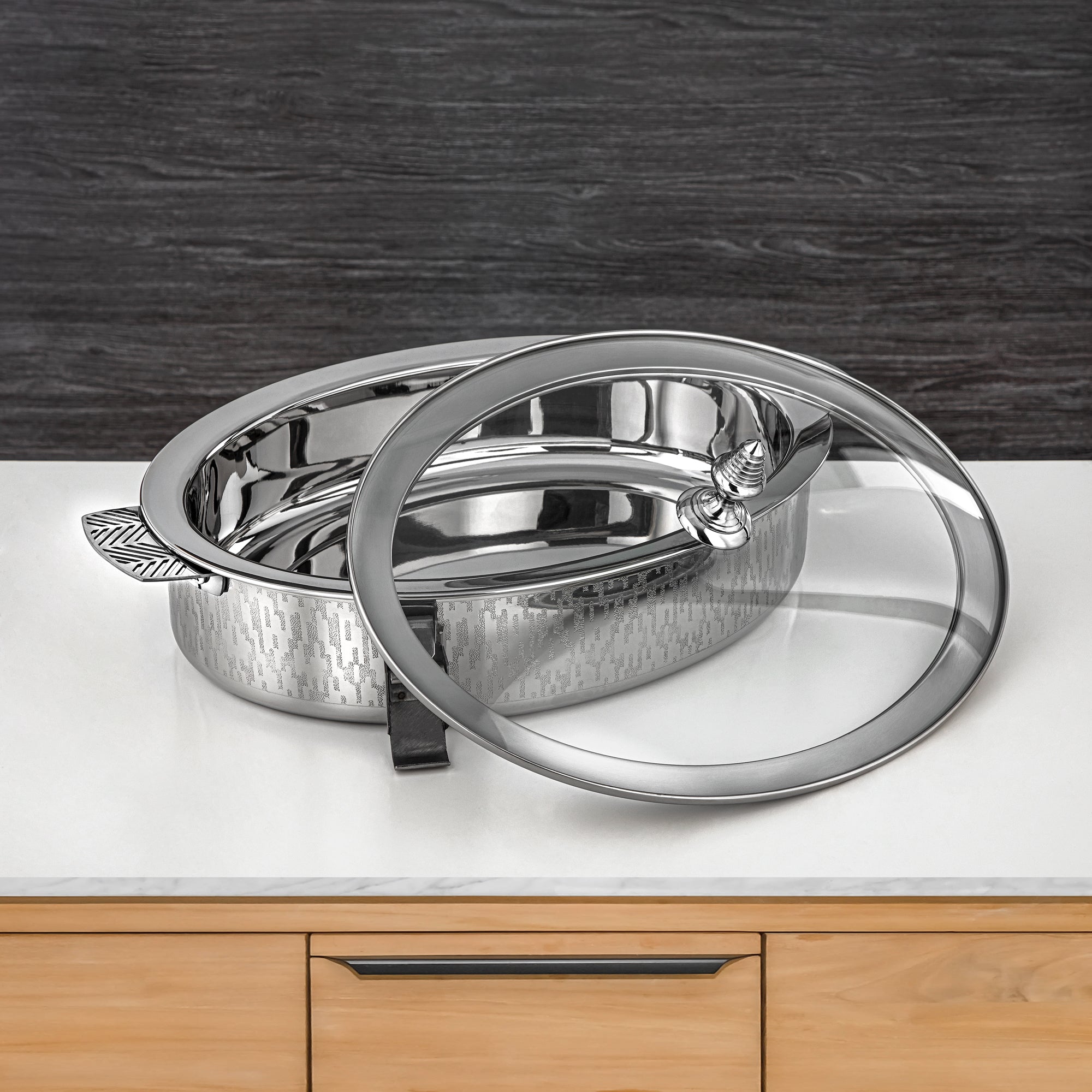 Almarjan Mandi Collection Hot Pot 40cm Silver