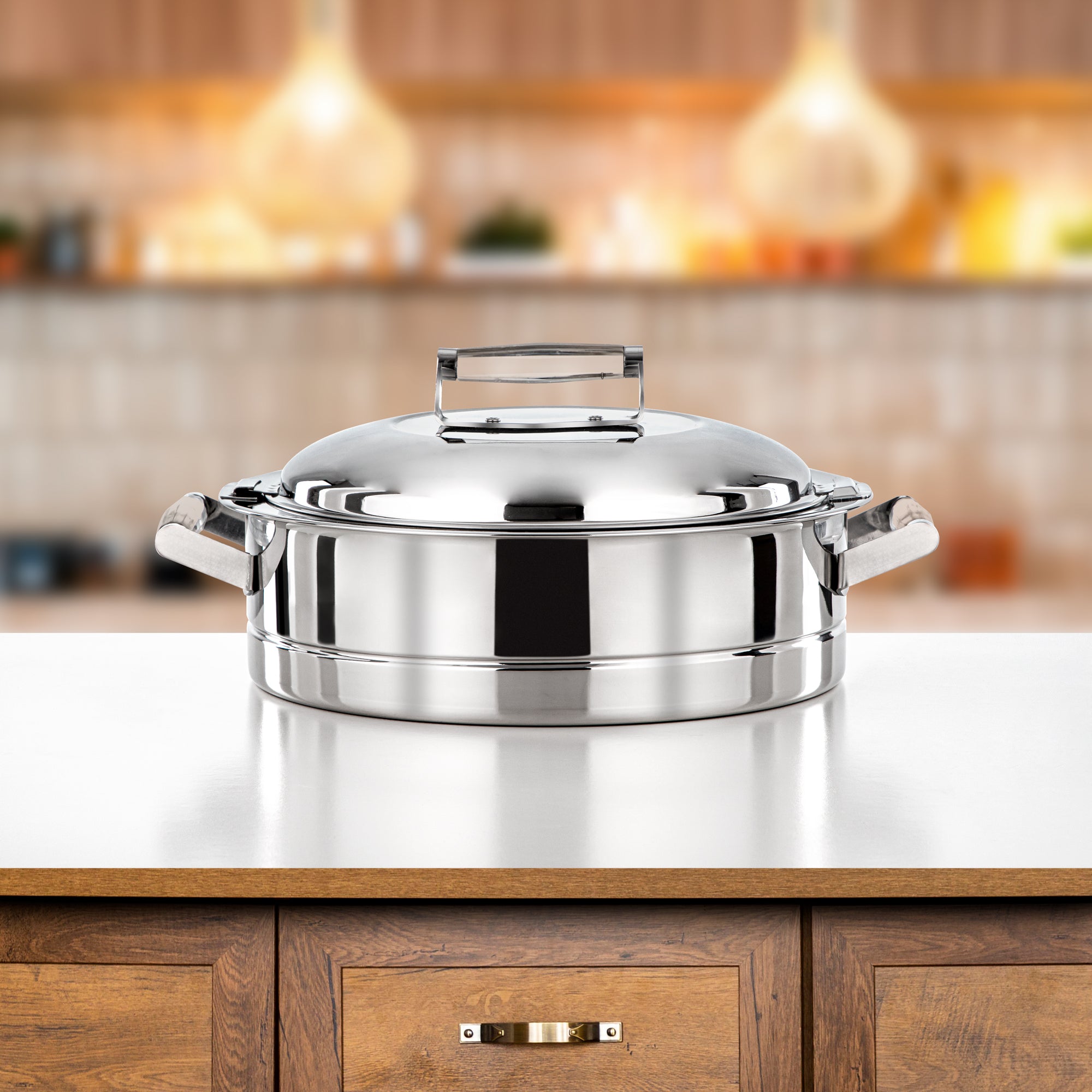 Almarjan 30 CM Areej Collection Stainless Steel Hot Pot Silver-H25P7
