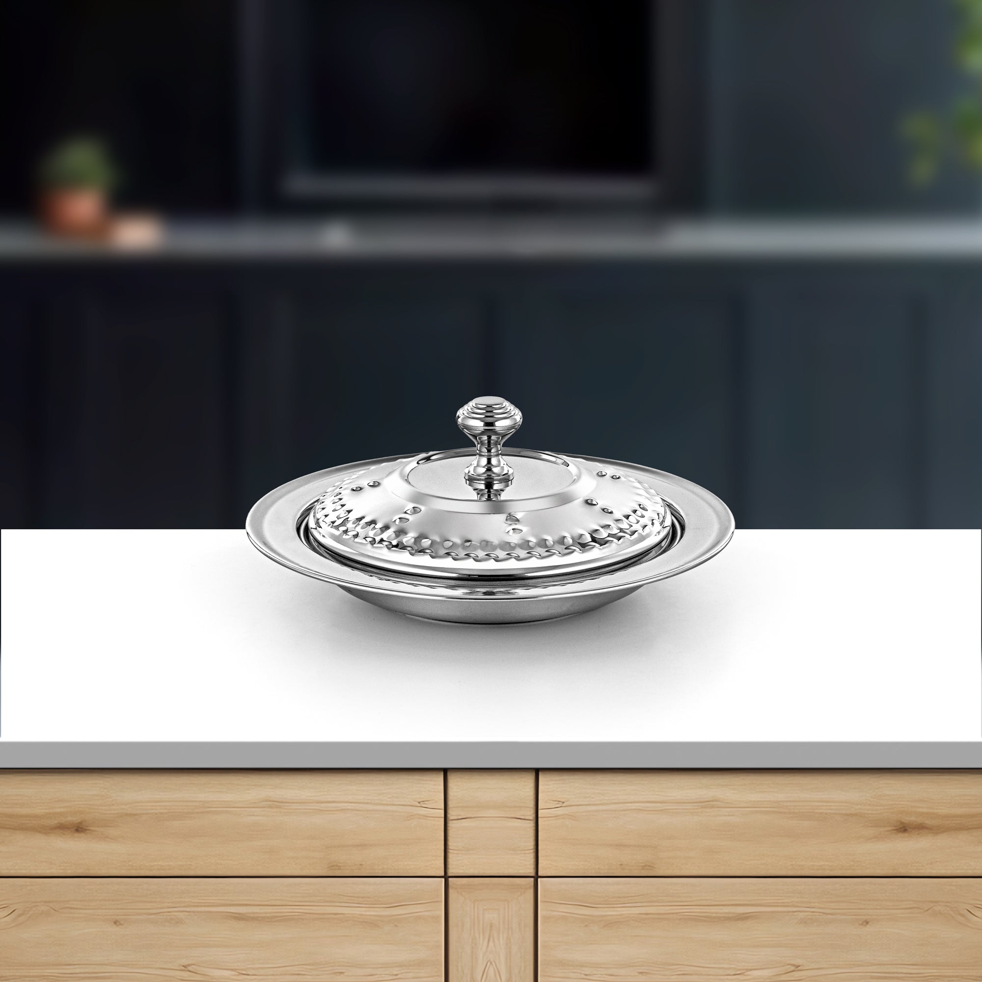 Almarjan Tray with Cover 25cm Silver