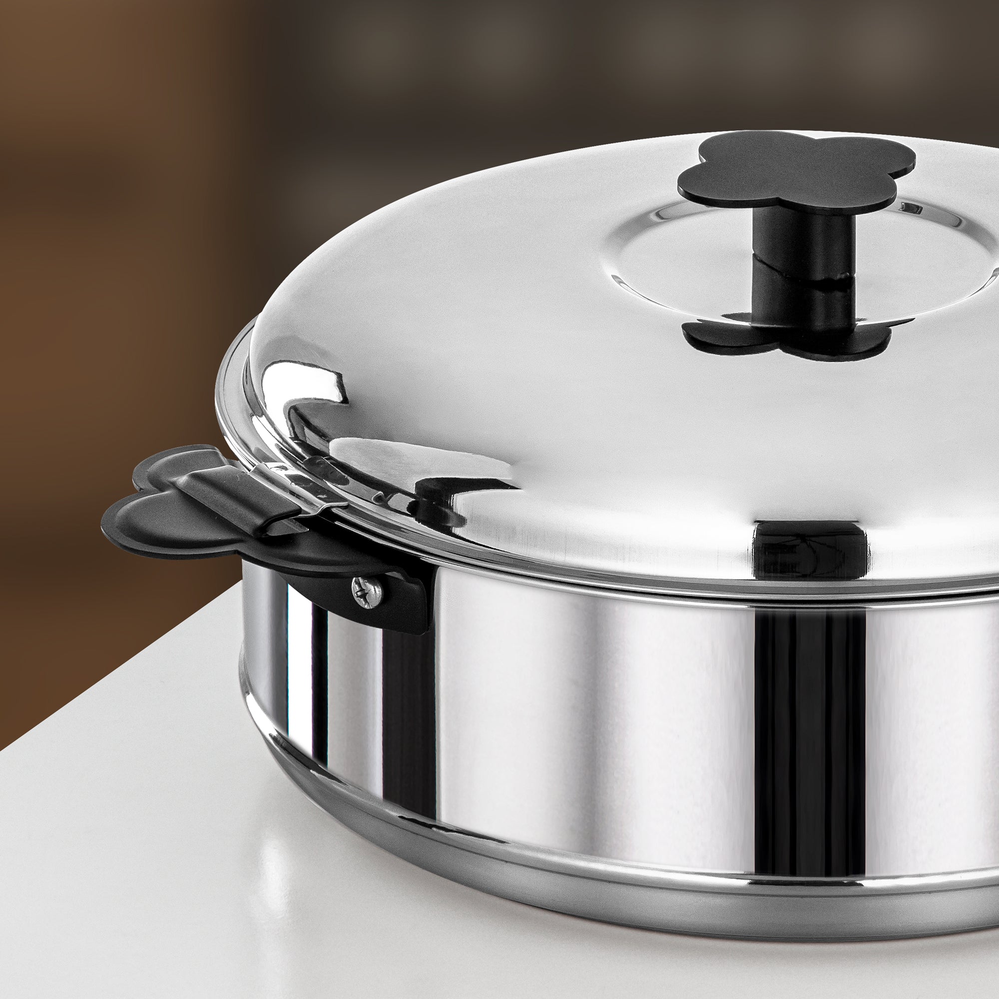 Almarjan Vida Hot Pot Set 3 Pieces 3.5L / 5L / 8L Silver