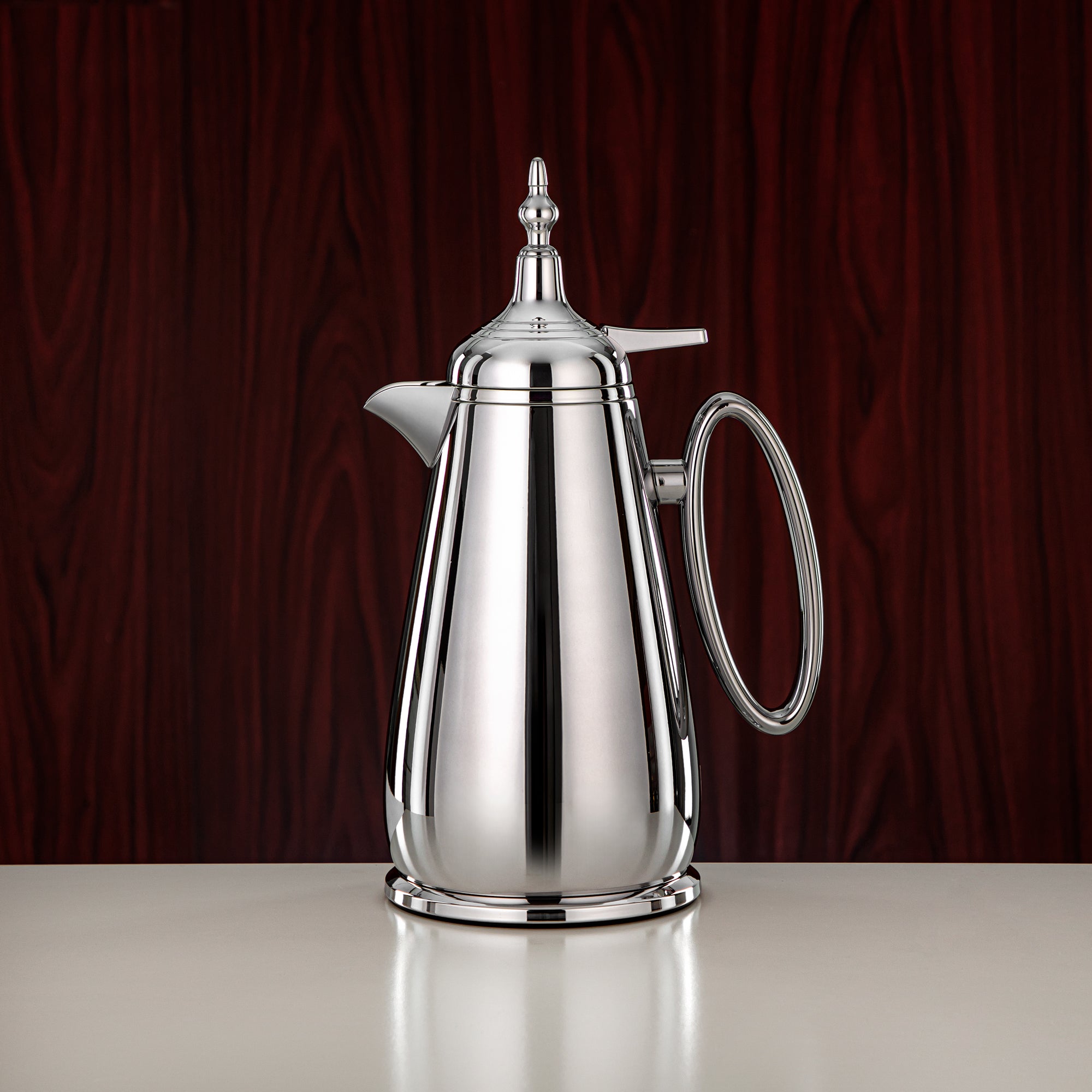 Almarjan Vacuum Flask Set Push Button ABS Silver 0.7L + 1L (UOP-A0700/B1000C) - Classic Vacuum Flask