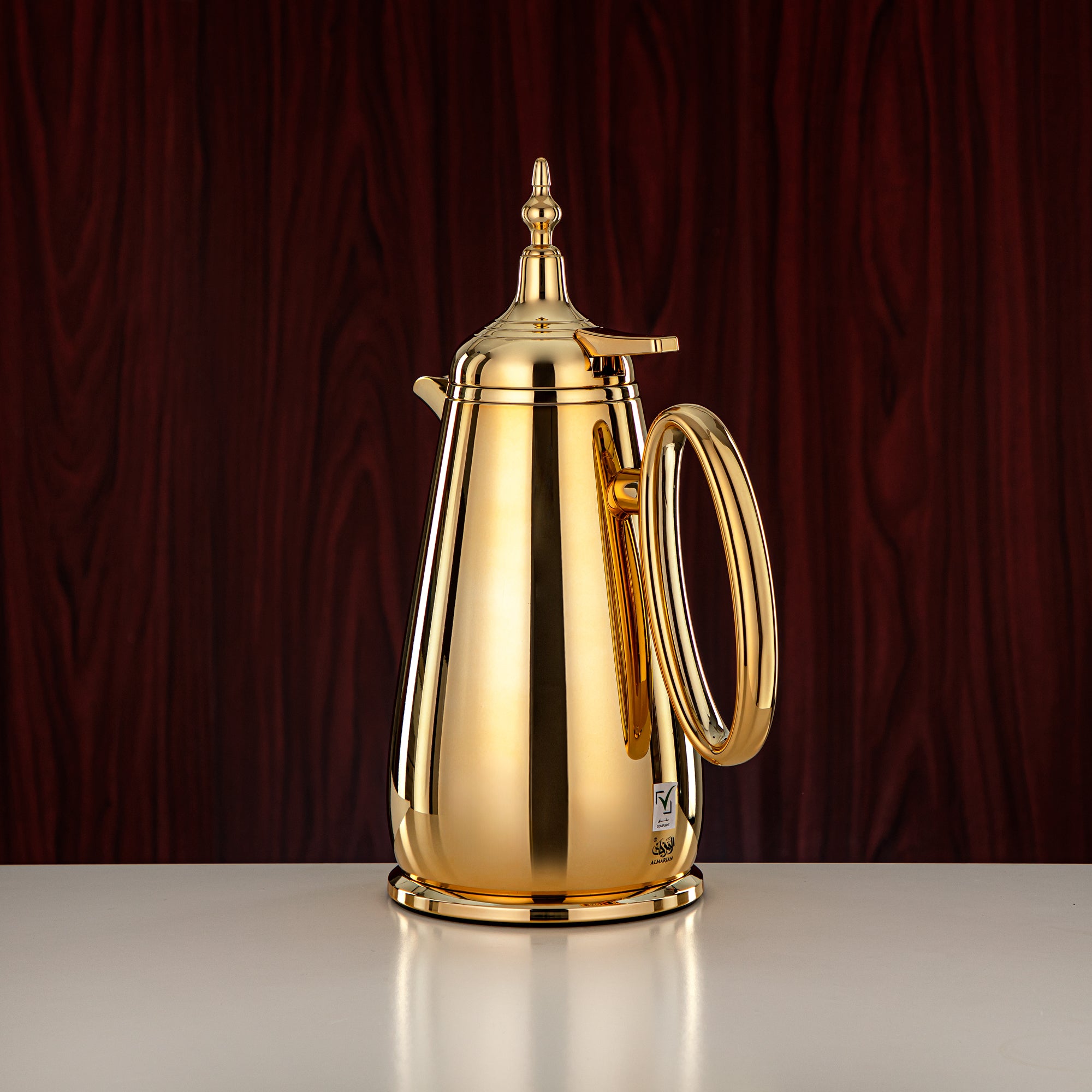 Almarjan Vacuum Flask Set Push Button ABS Gold 0.7L + 1L (UOP-A0700/B1000C95) - Classic Vacuum Flask