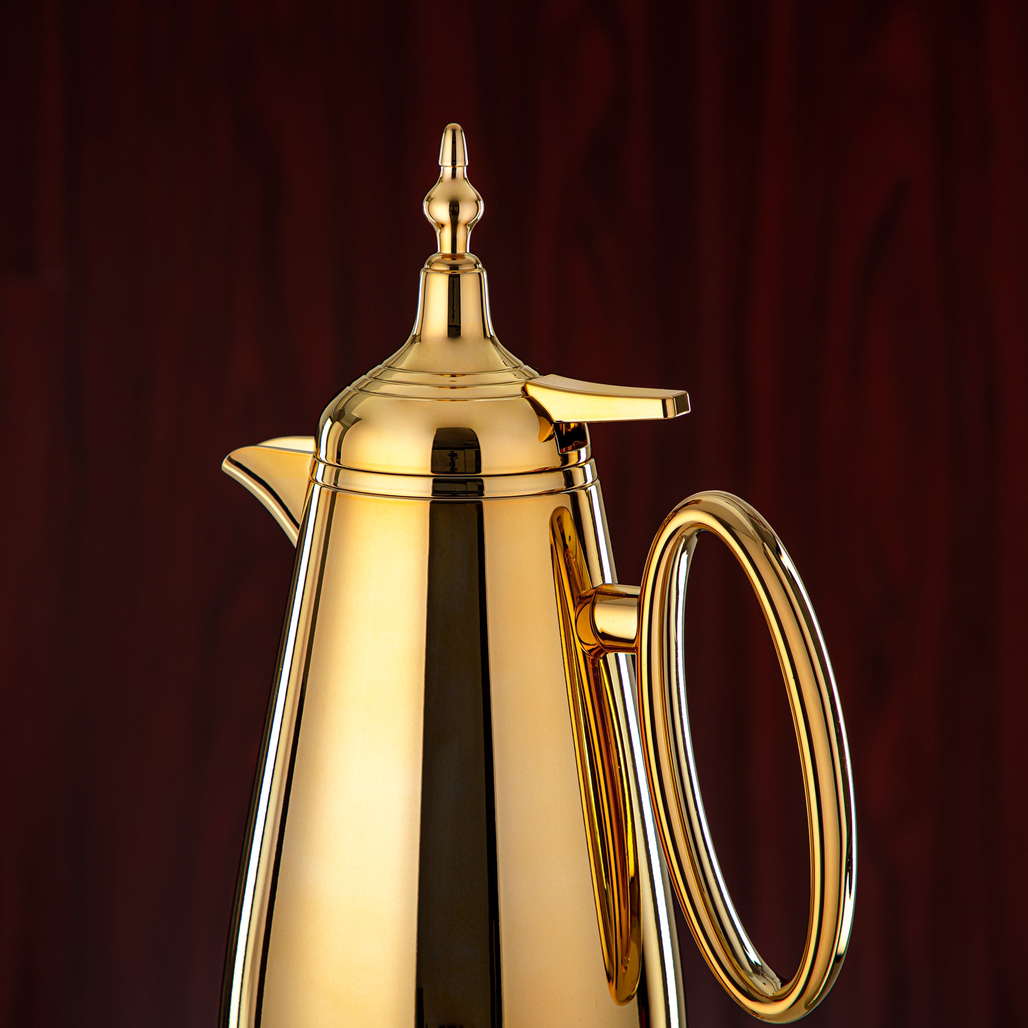 Almarjan Vacuum Flask Set Push Button ABS Gold 0.7L + 1L (UOP-A0700/B1000C95) - Classic Vacuum Flask